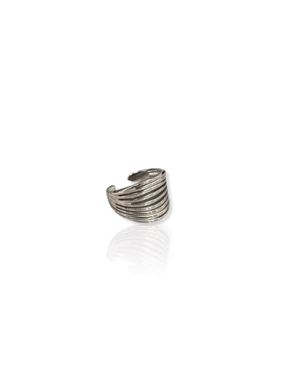 Anillo aberturas plateado