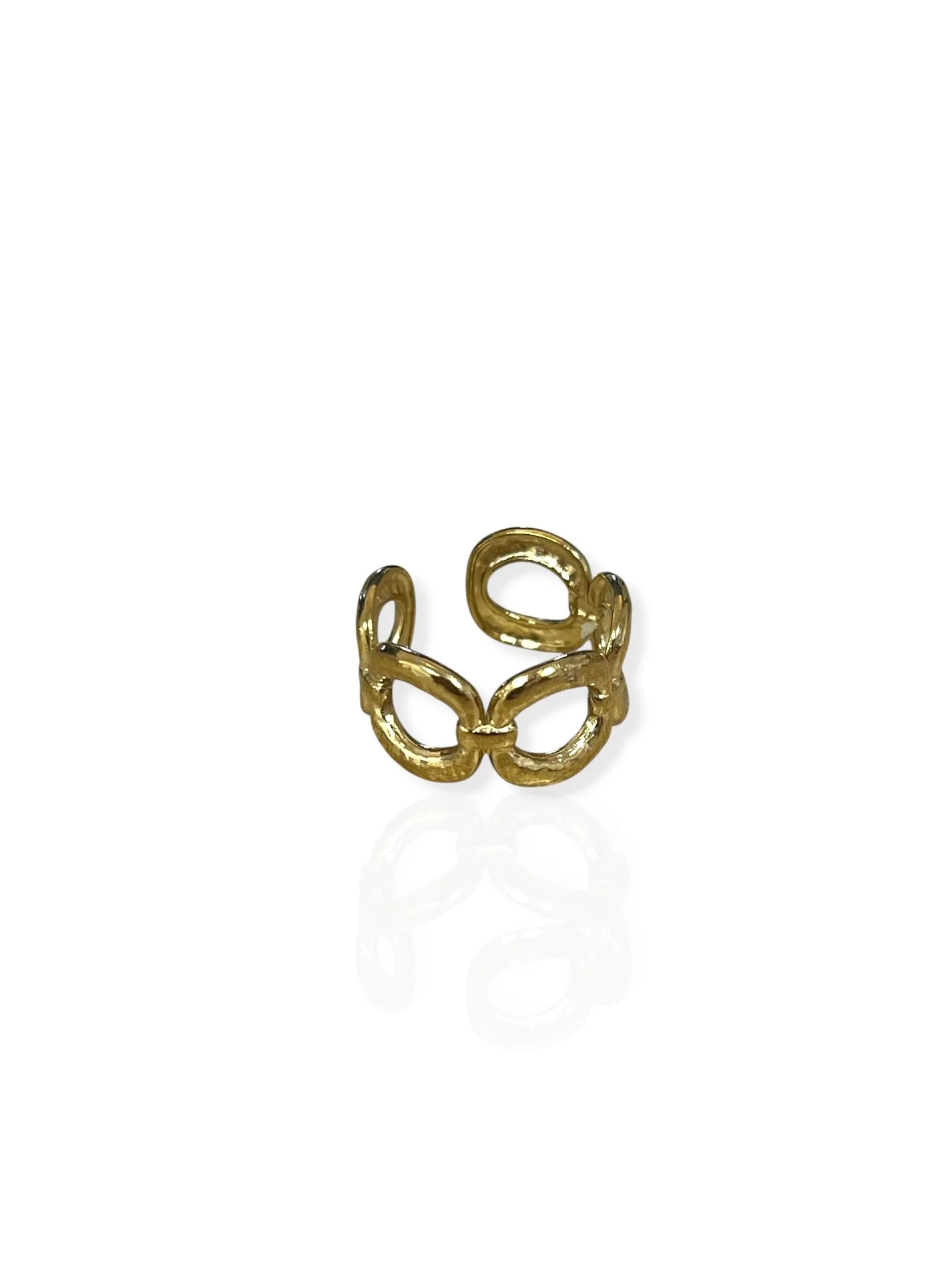 Anillo cadena entrelazada dorado - Image 2