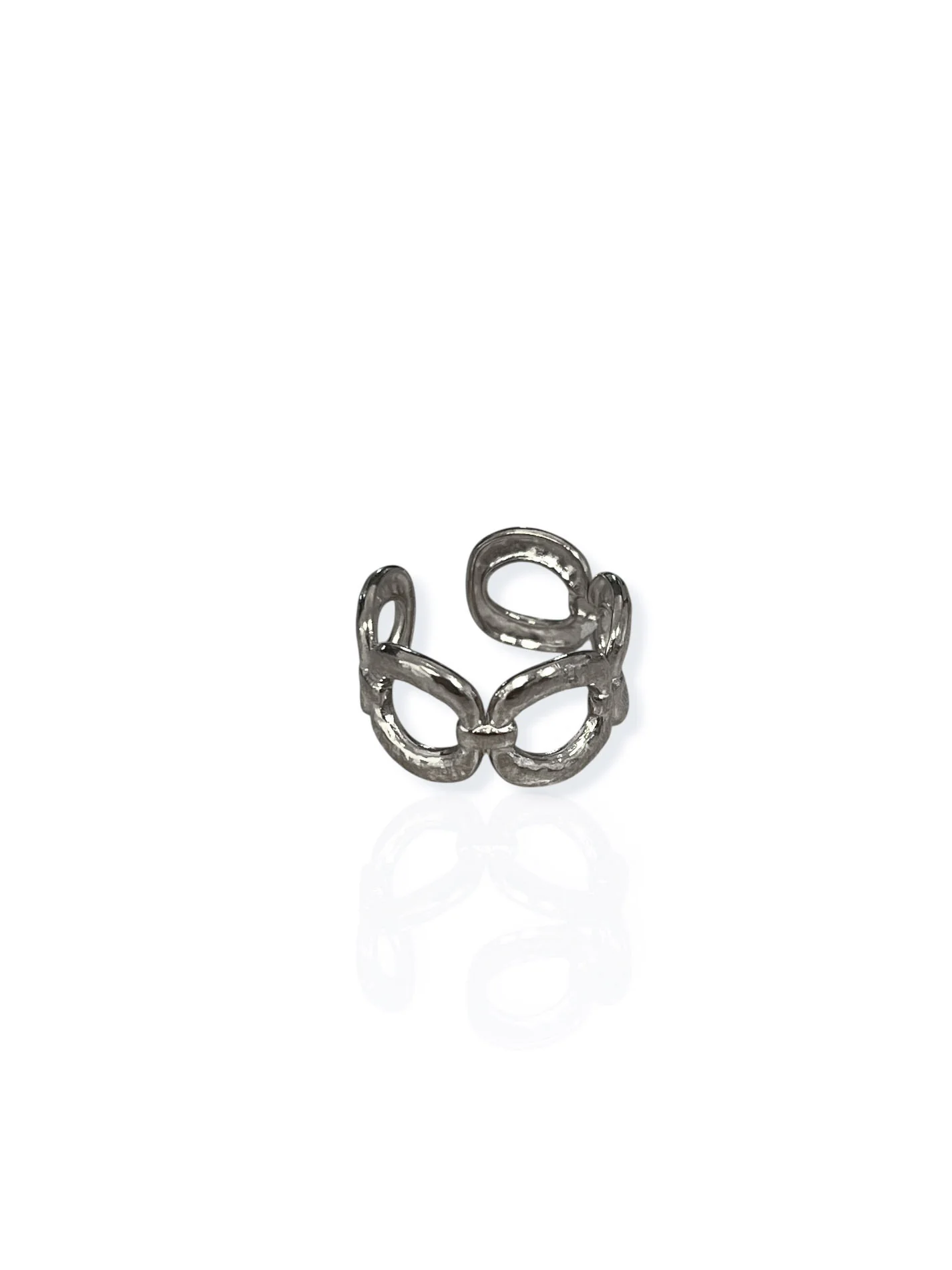 Anillo cadena entrelazada plateado