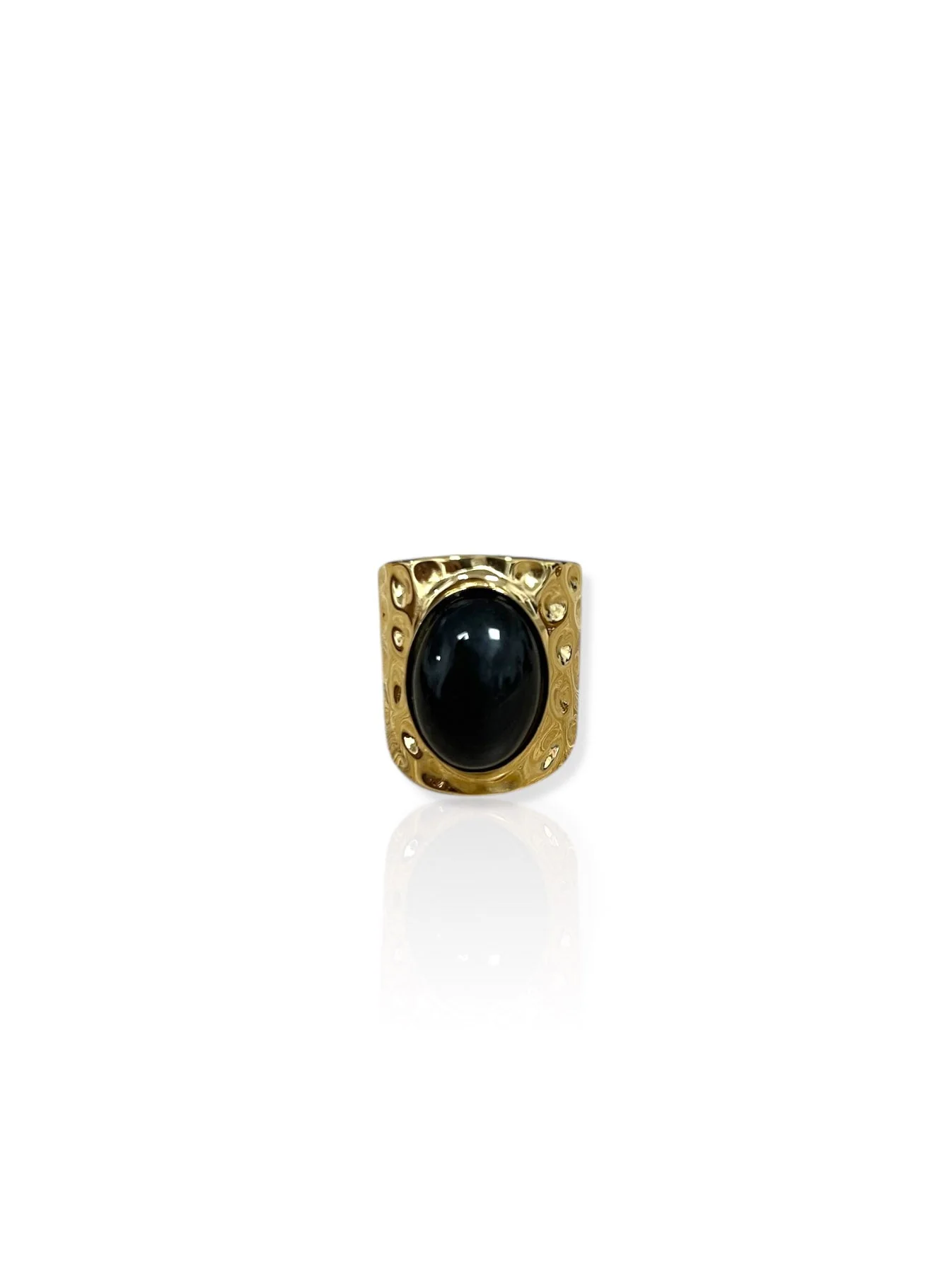 Anillo dorado piedra negra - Image 2