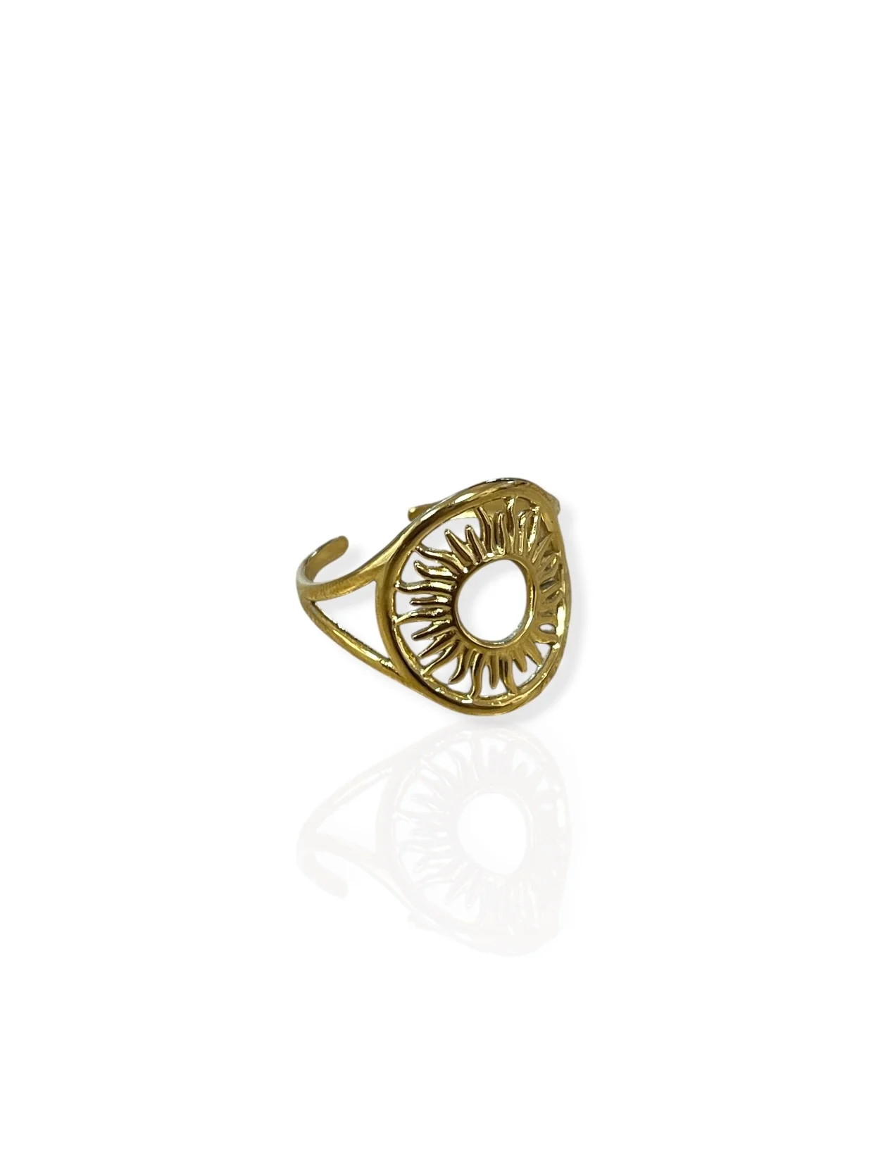 Anillo óvalo sol dorado - Image 2