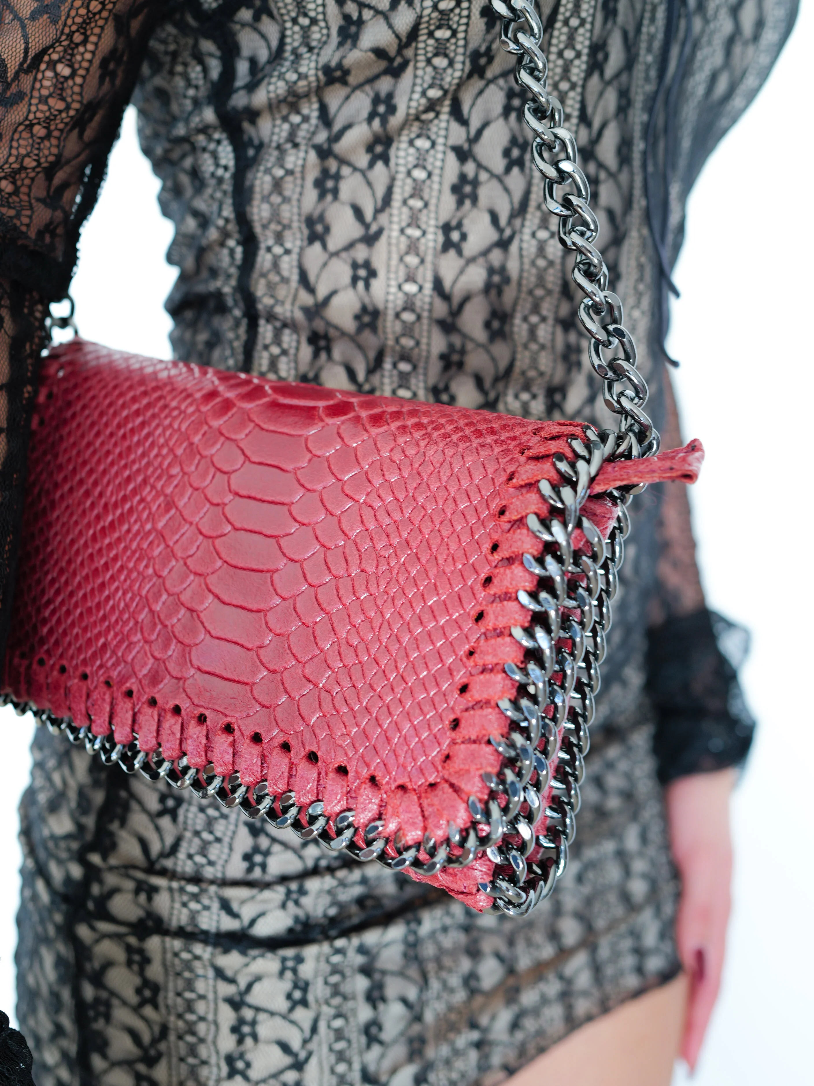 Bolso midi piel burdeos - Image 5