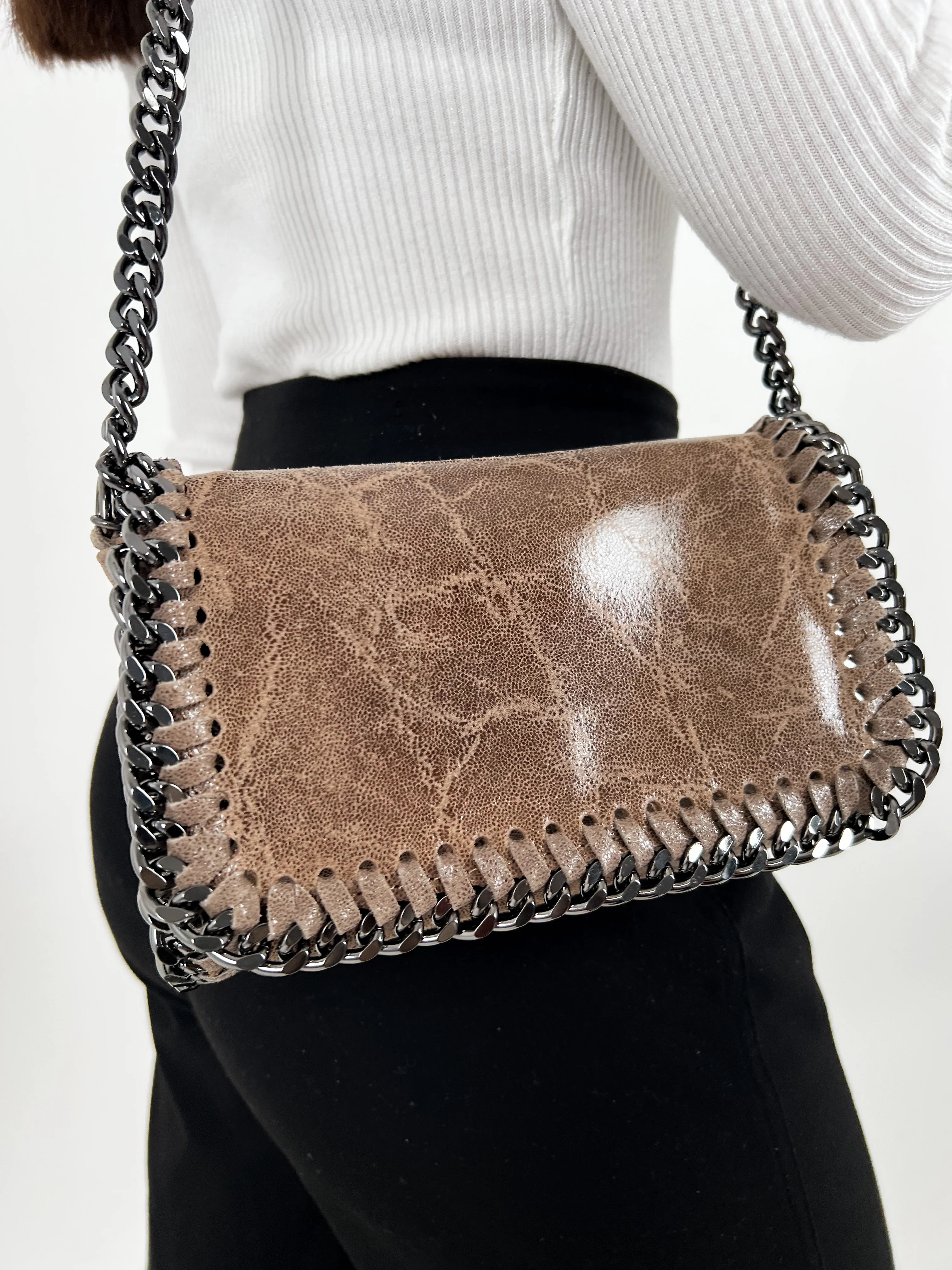 Bolso midi piel marrón - Image 5