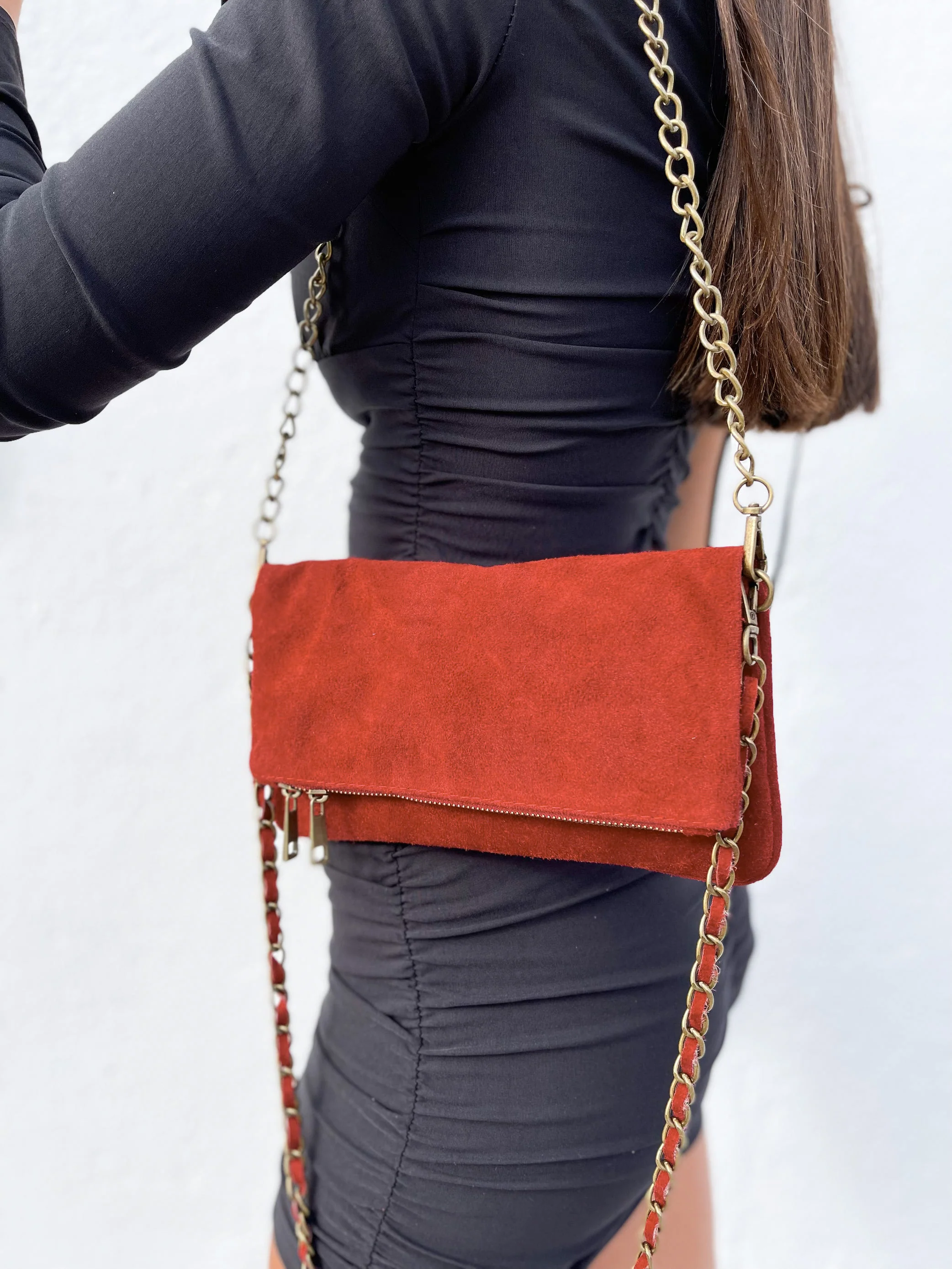 Bolso piel cadenas ante burdeos - Image 4