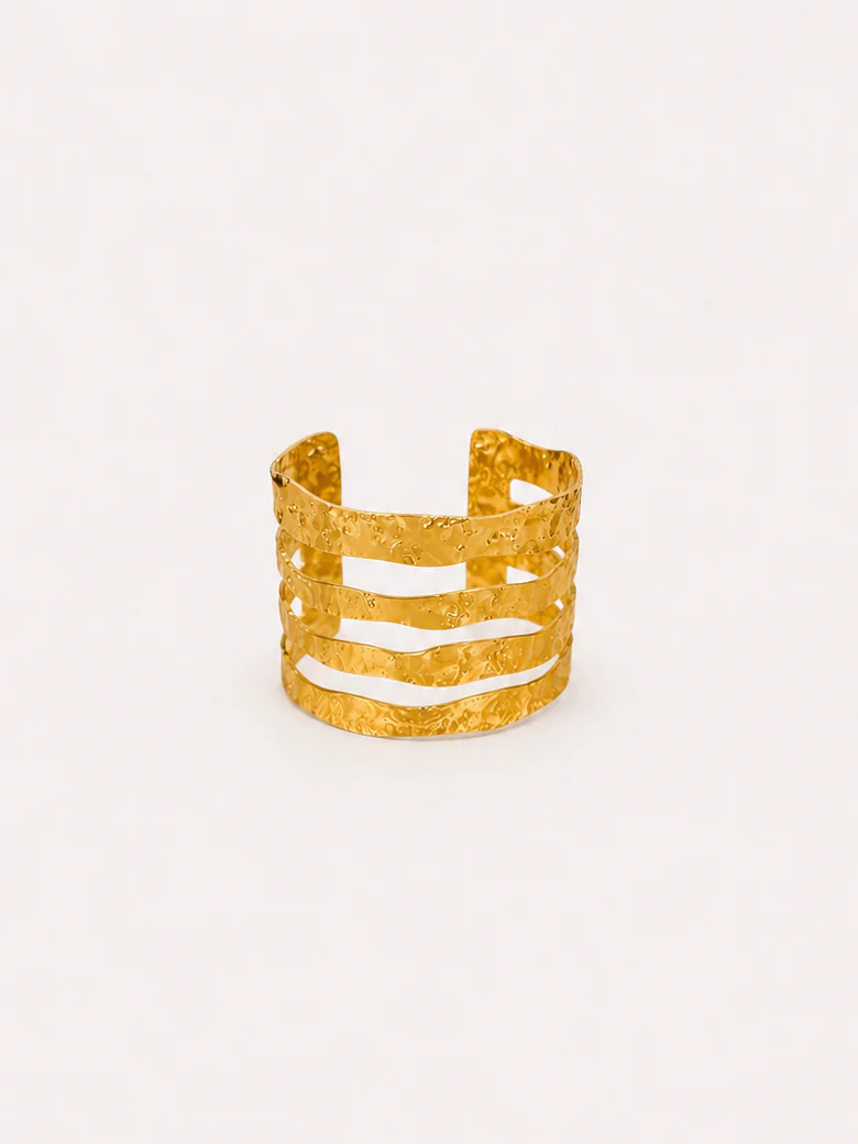 Brazalete bandas picadas dorado