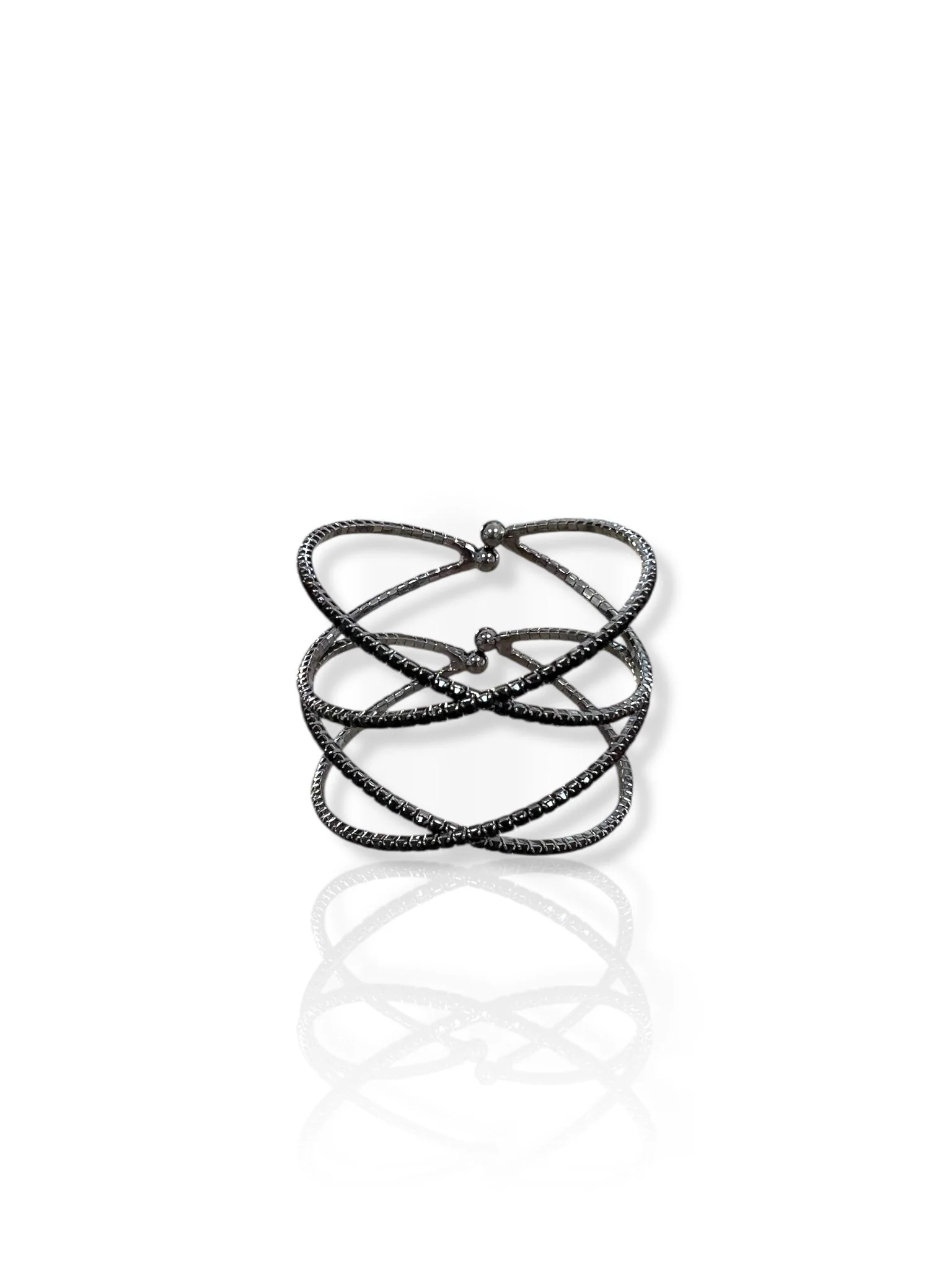 Brazalete cruzado brillos negro - Image 3