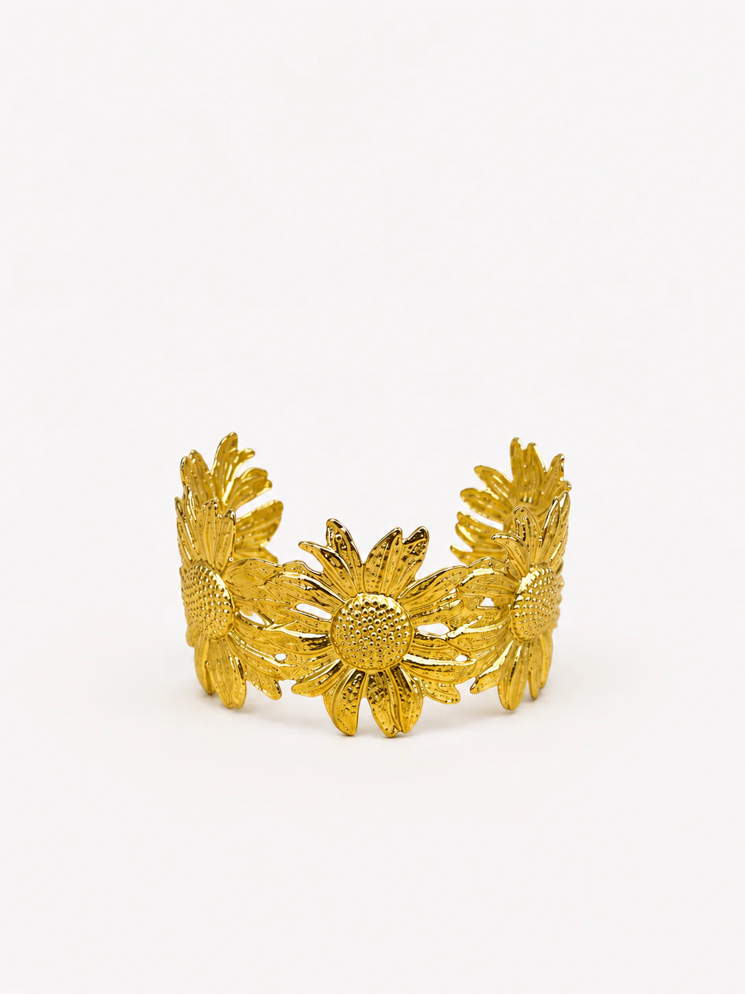 Brazalete flor picada dorado - Image 2