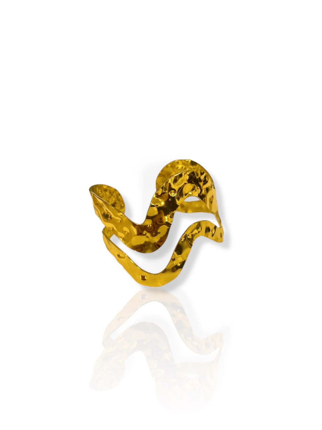 Brazalete onda picada dorado - Image 4