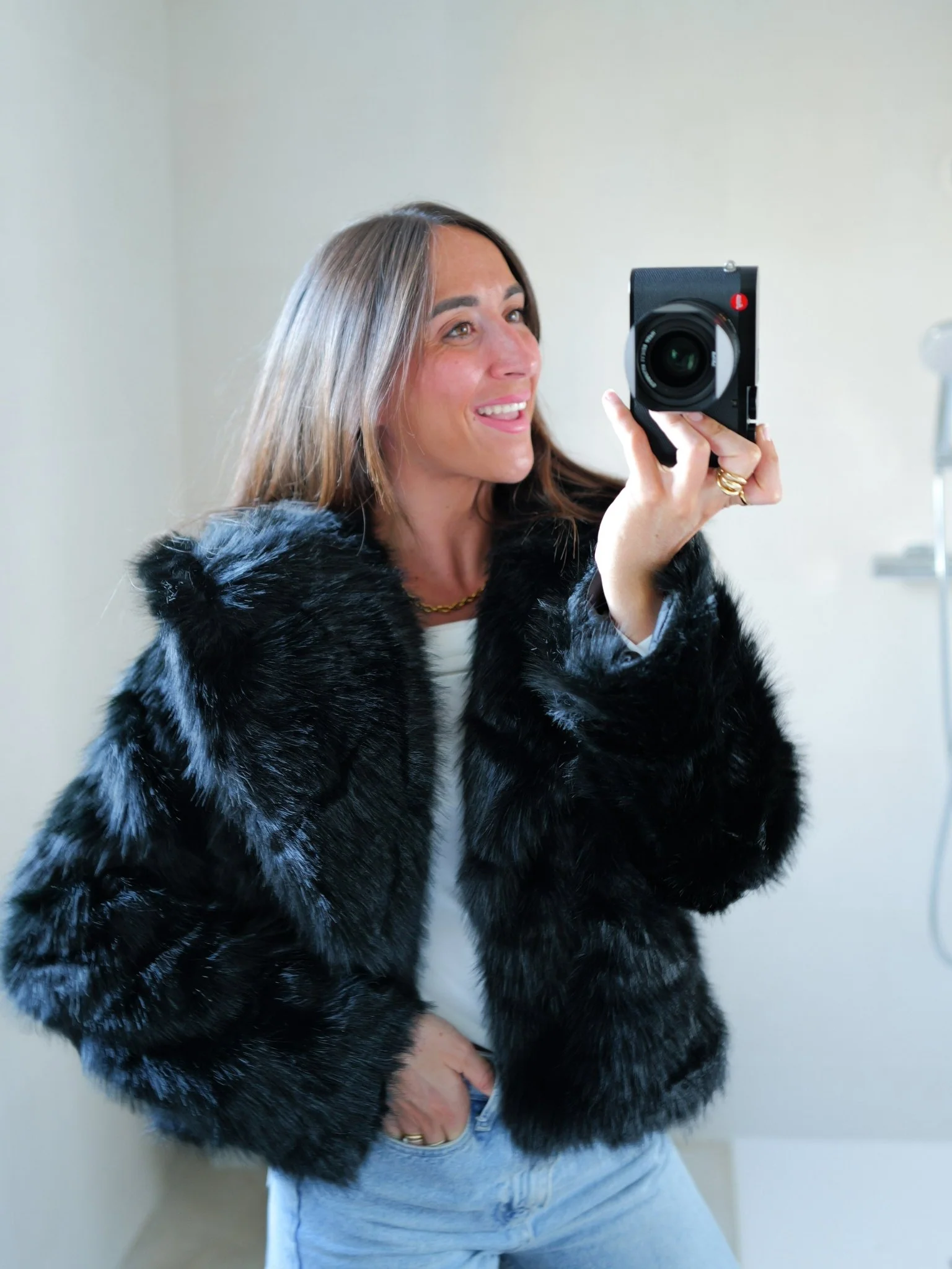 Chaqueta pelo solapa negra - Image 12