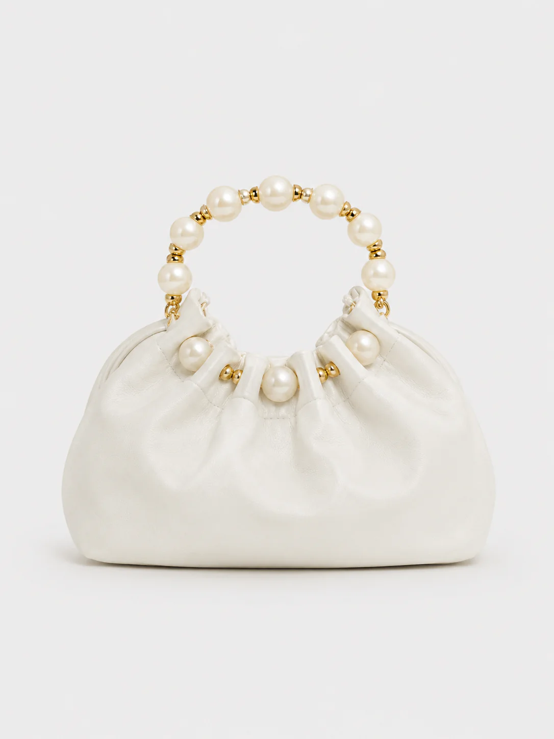 Clutch bombonera asa beige - Image 2