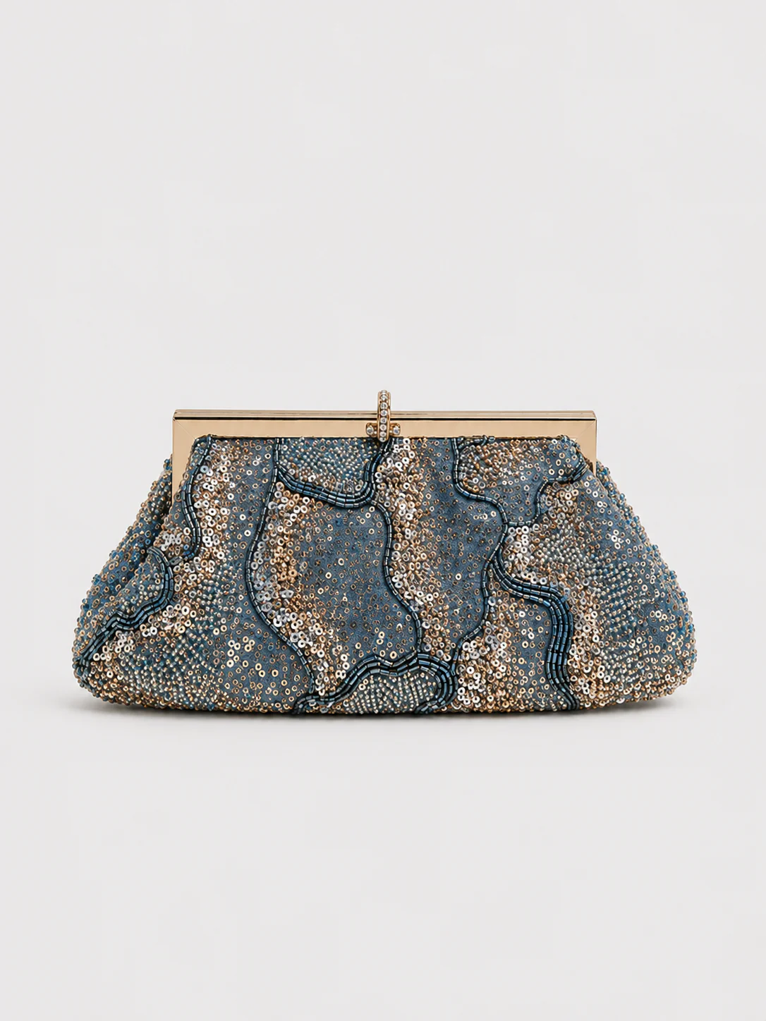 Clutch bombonera lentejuelas marino - Image 2