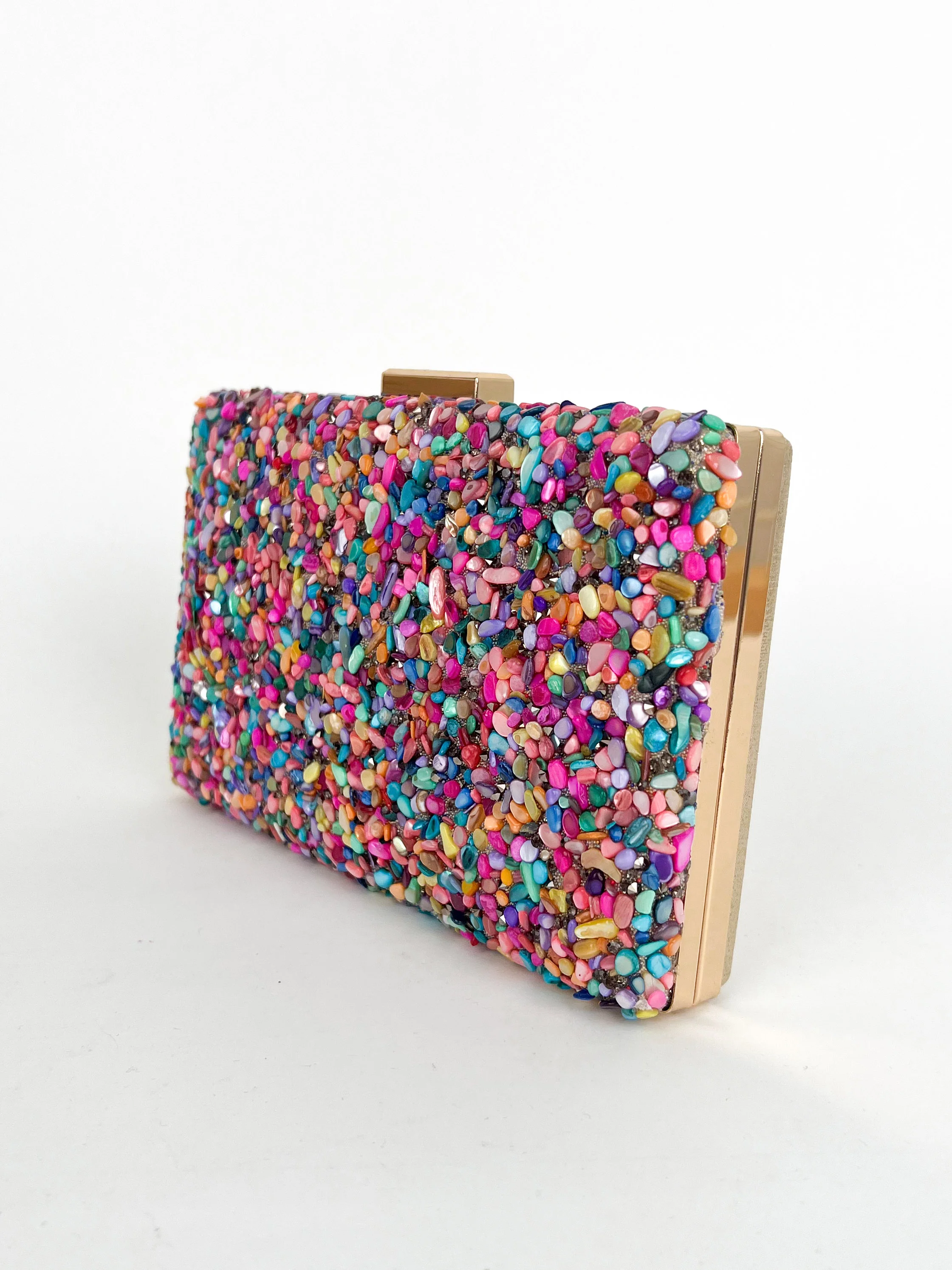 Clutch piedras colores dorado - Image 5