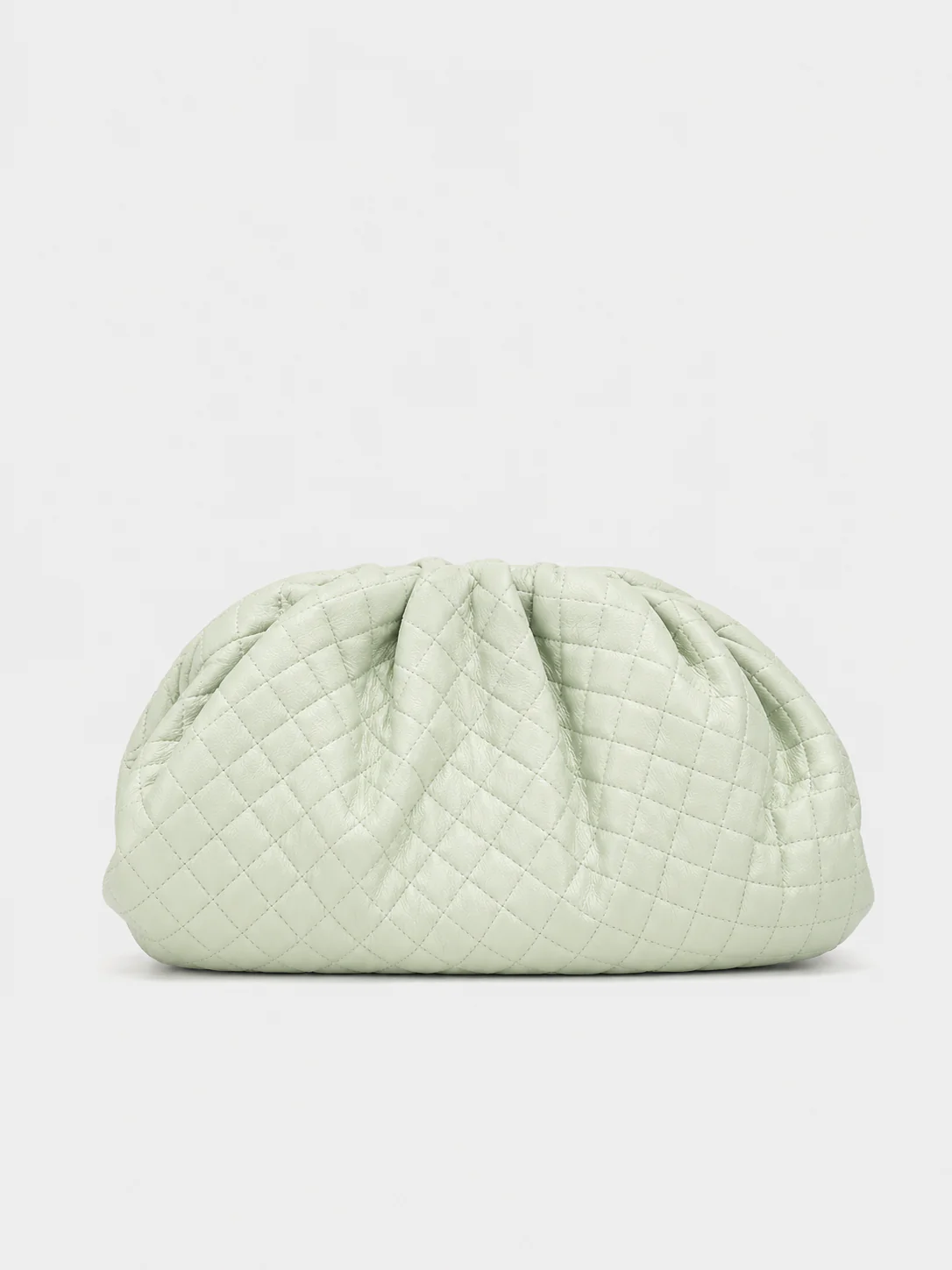 Clutch piel bombonera detalle menta - Image 2