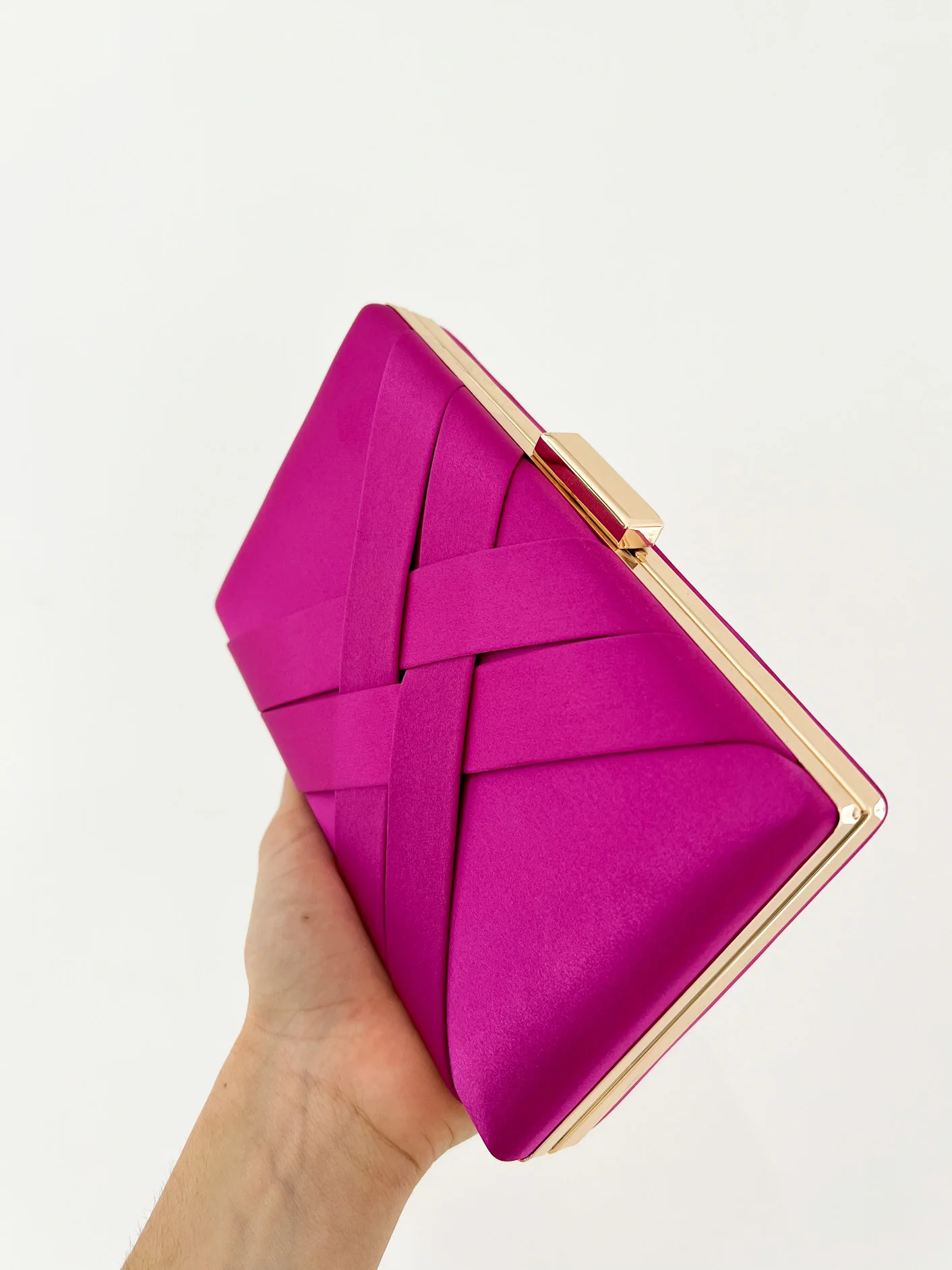 Clutch satinado rosa - Image 3