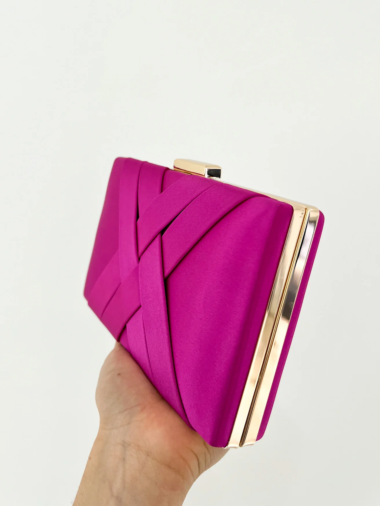 Clutch satinado rosa - Image 4