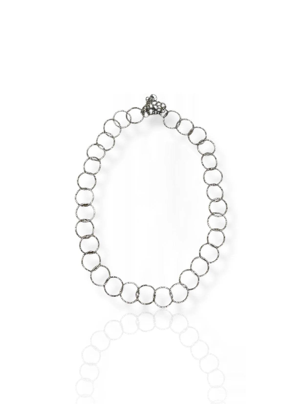 Colgante aros picados plateados