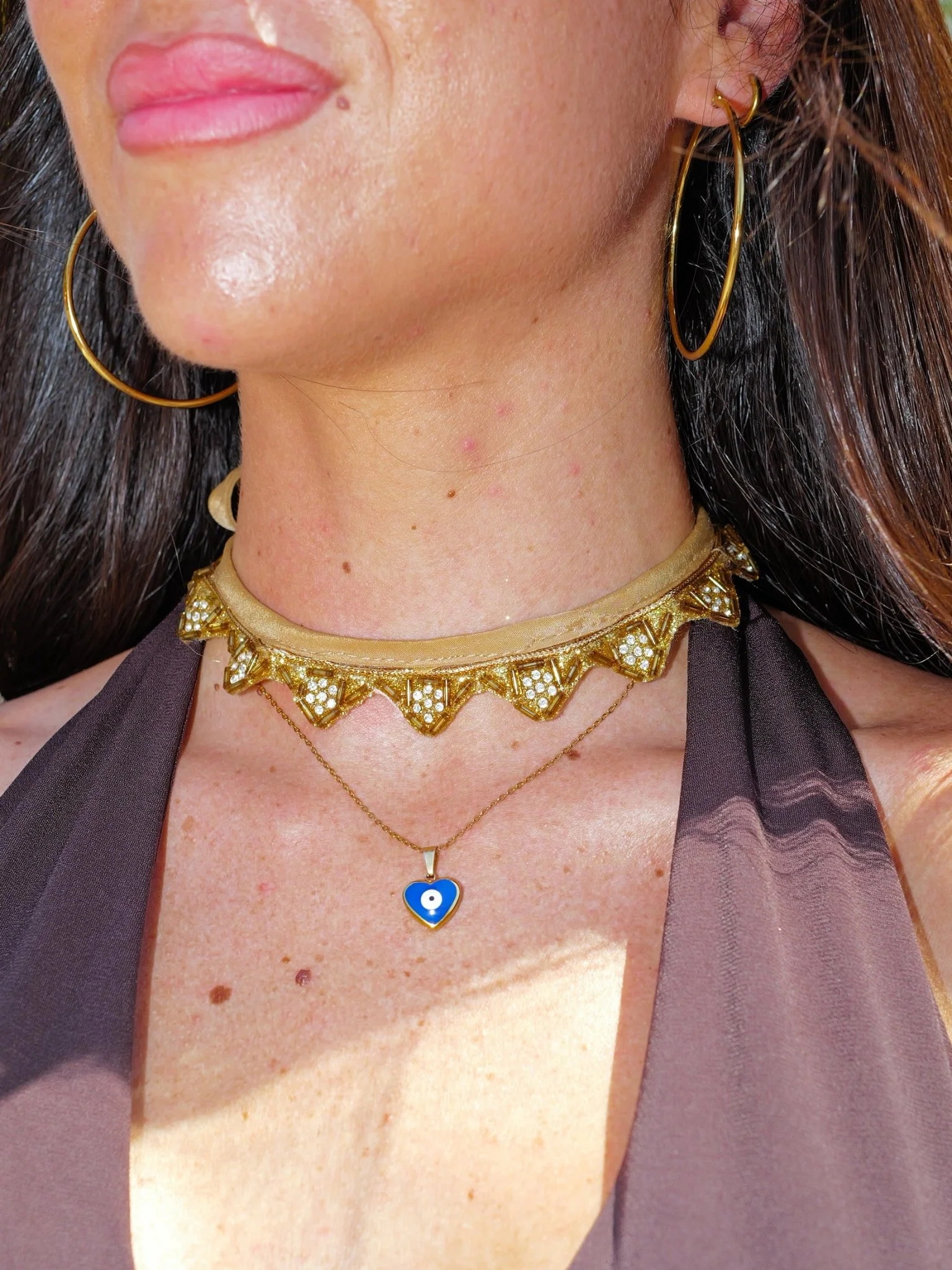 Collar choker abalorios dorado - Image 4