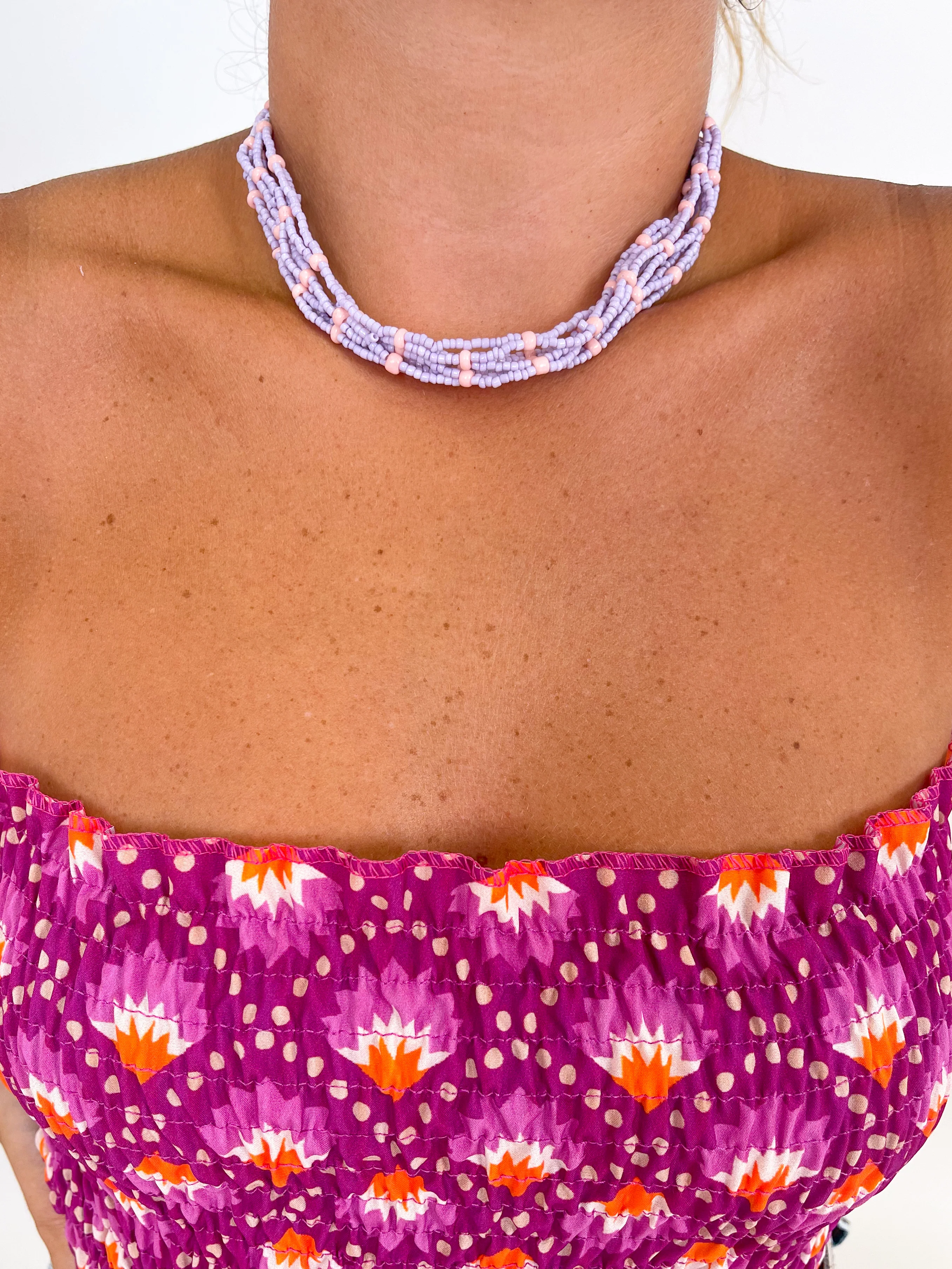 Collar multi perlas lilas - Image 3