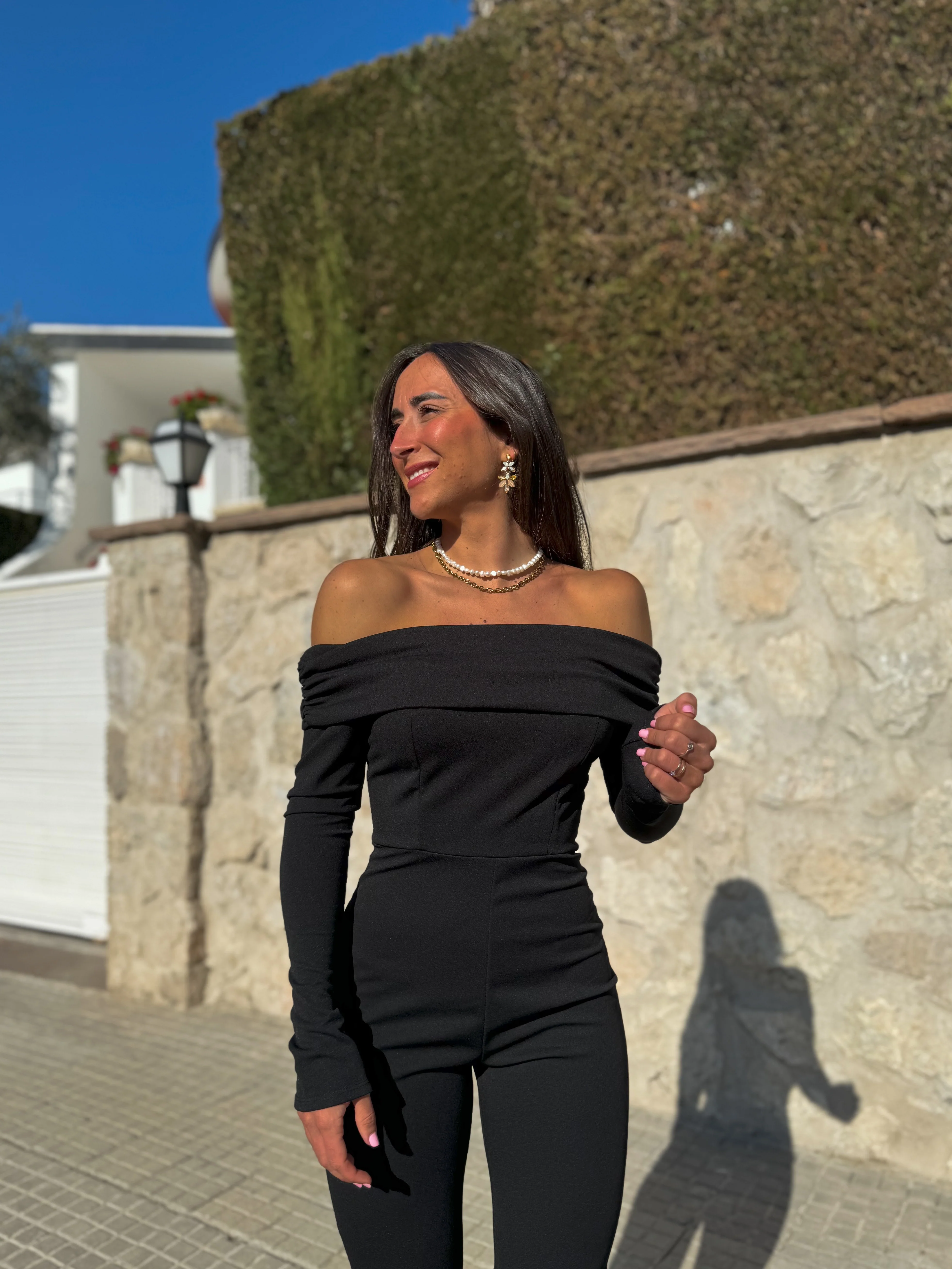 Mono bardot doble negro - Image 2