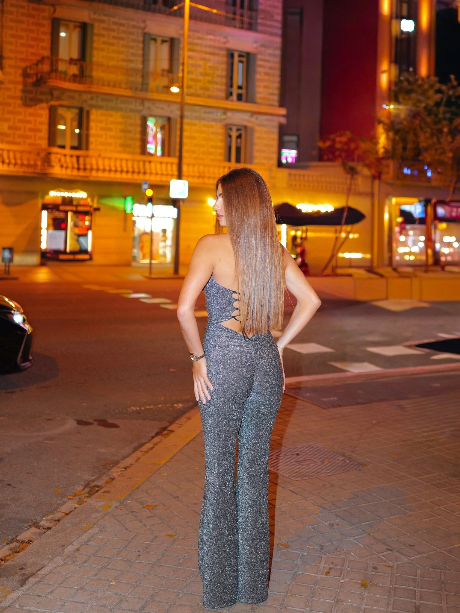 Mono corsé lurex plata - Image 4