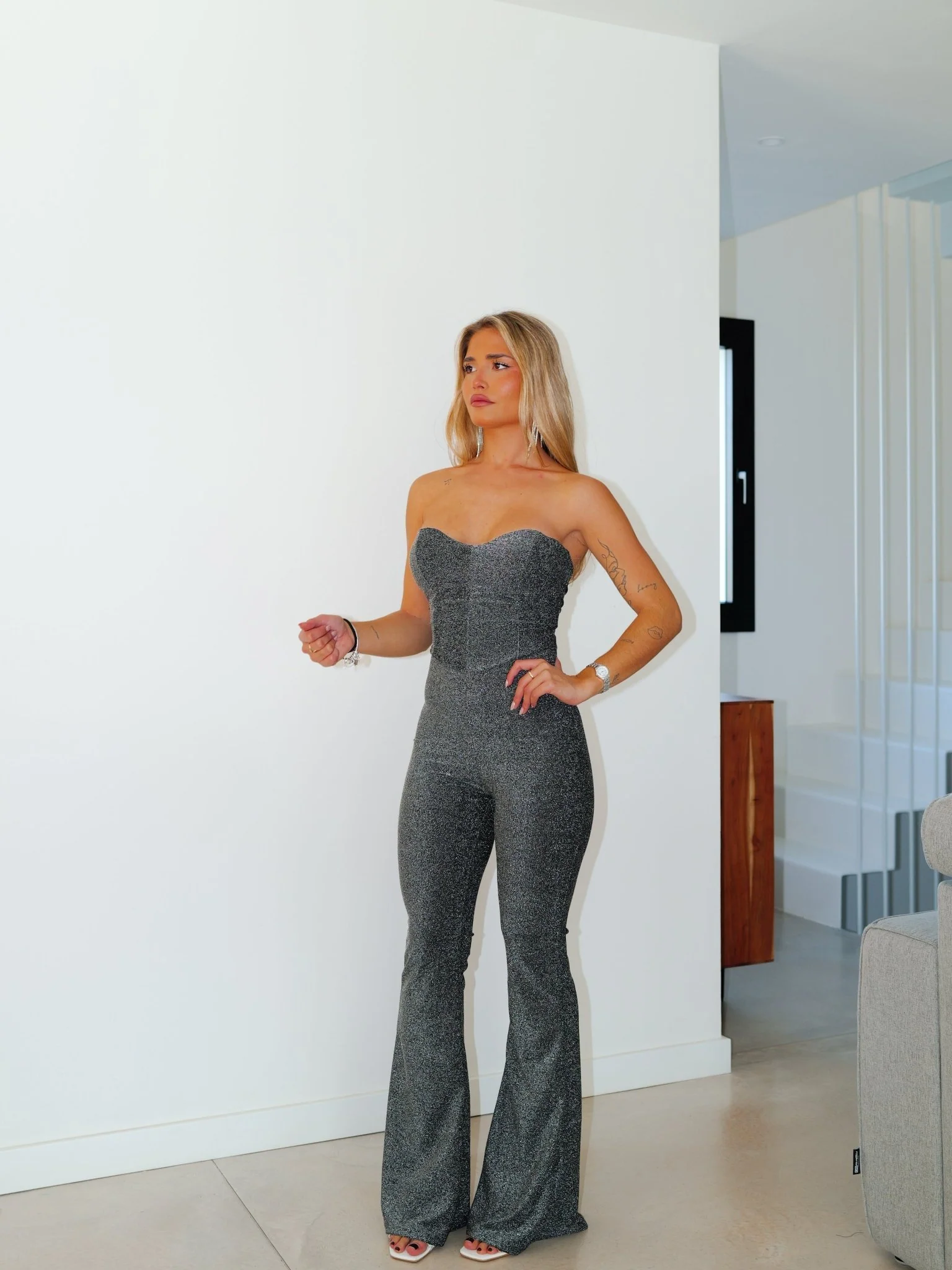 Mono corsé lurex plata - Image 6