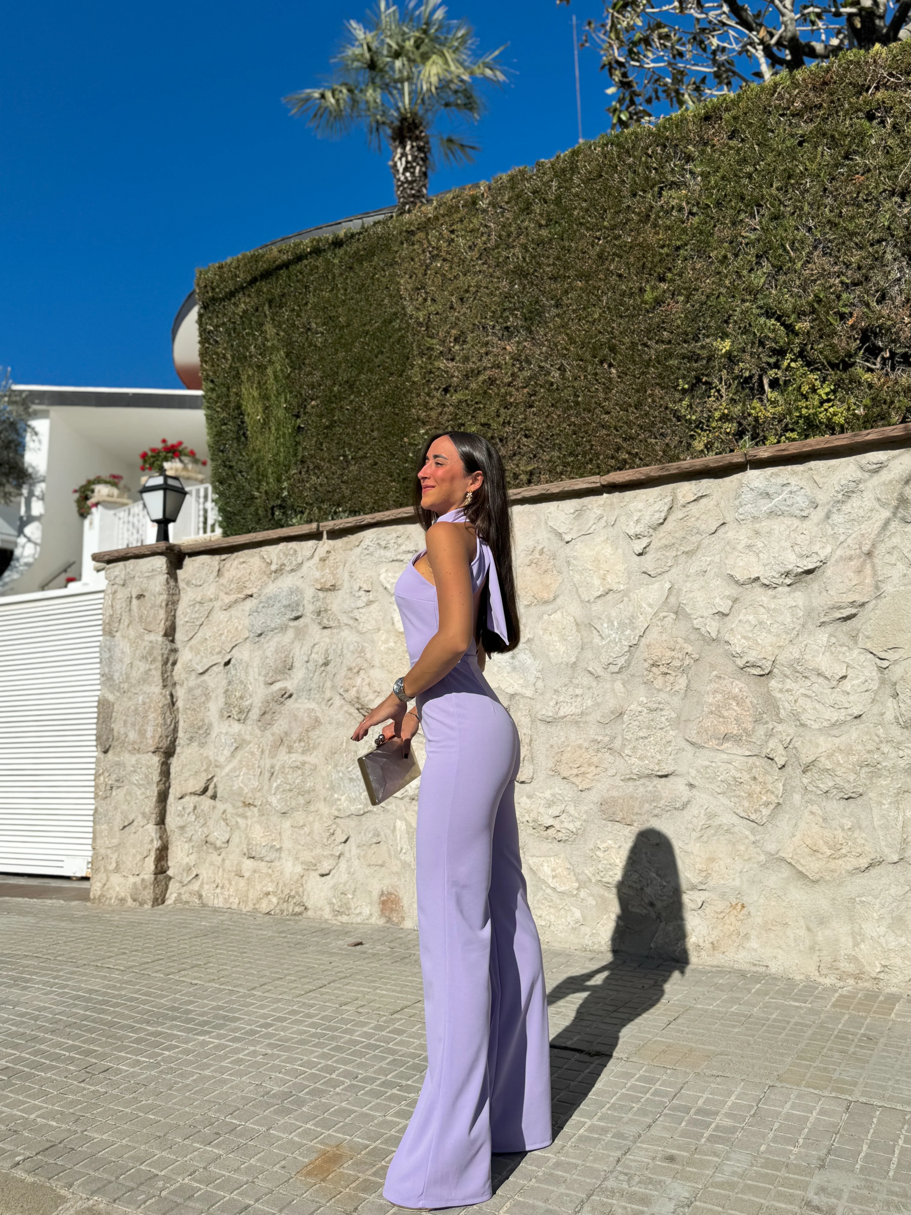 Mono halter crepe lila