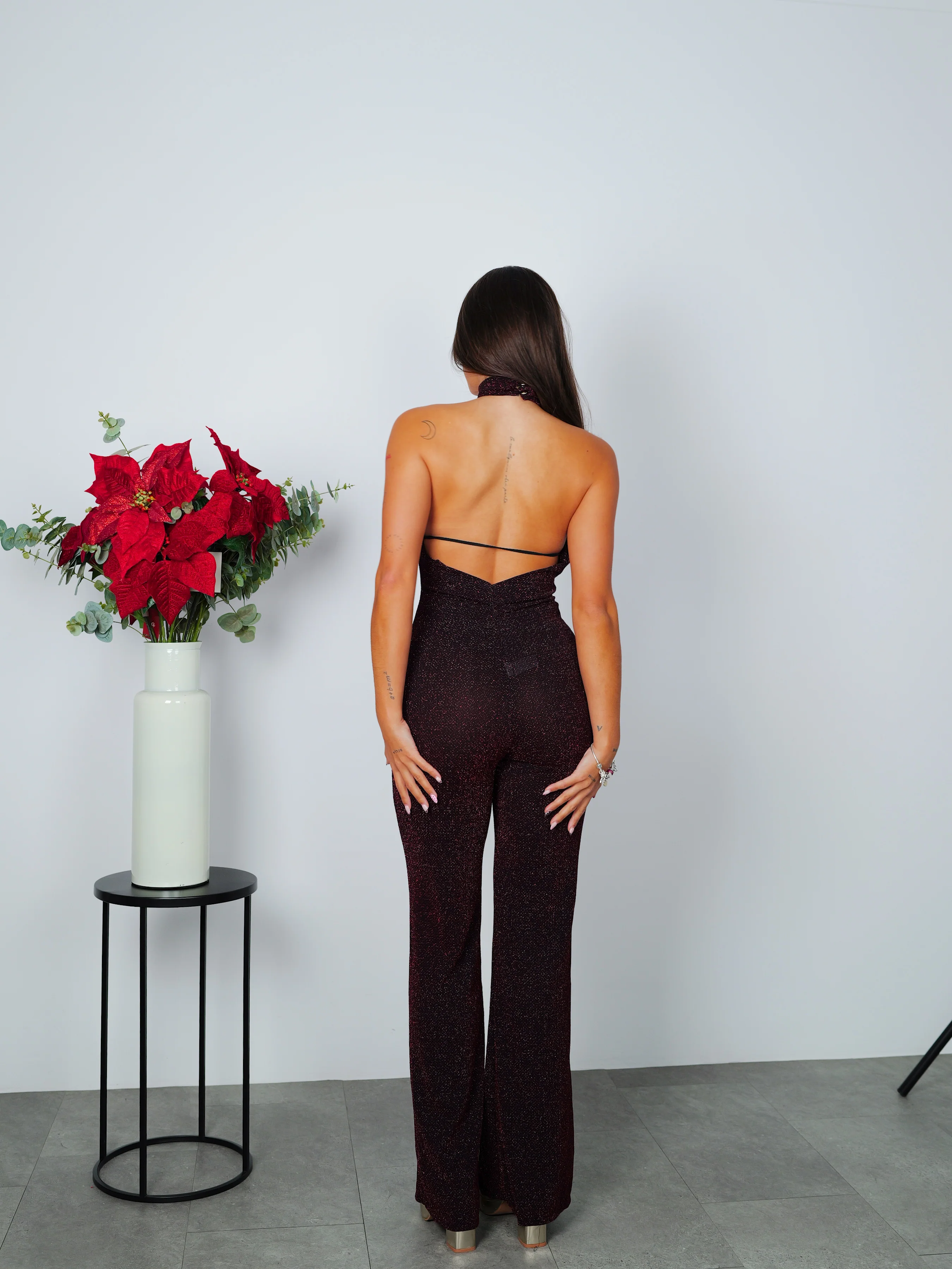 Mono lurex cuello halter burdeos - Image 2