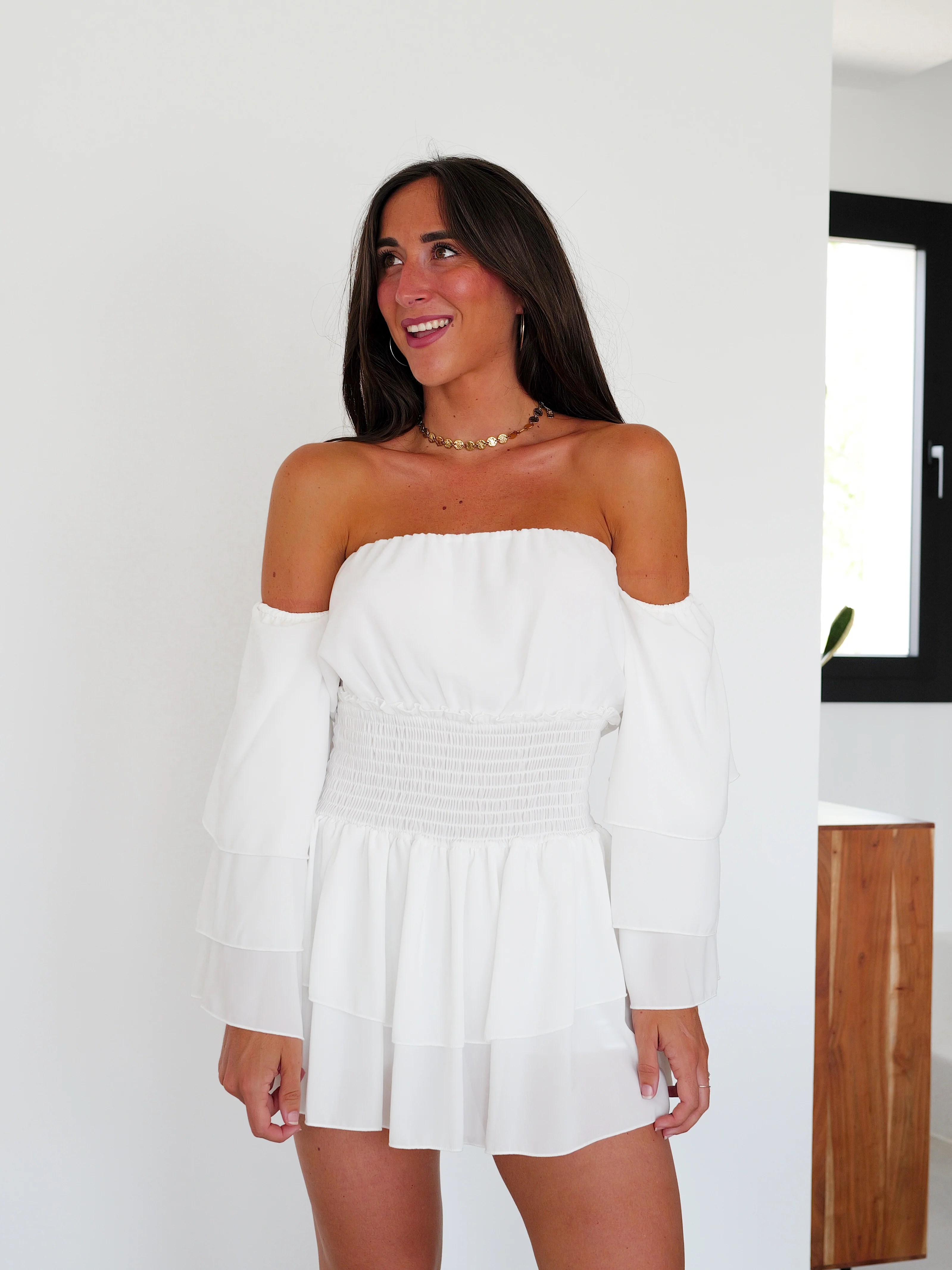 Mono mini romántico blanco - Image 6