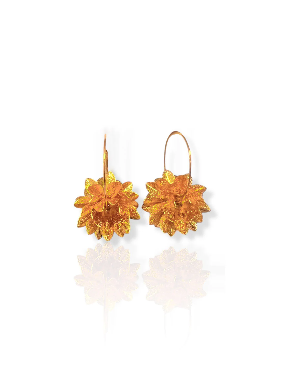 Pendientes flor dorado - Image 3