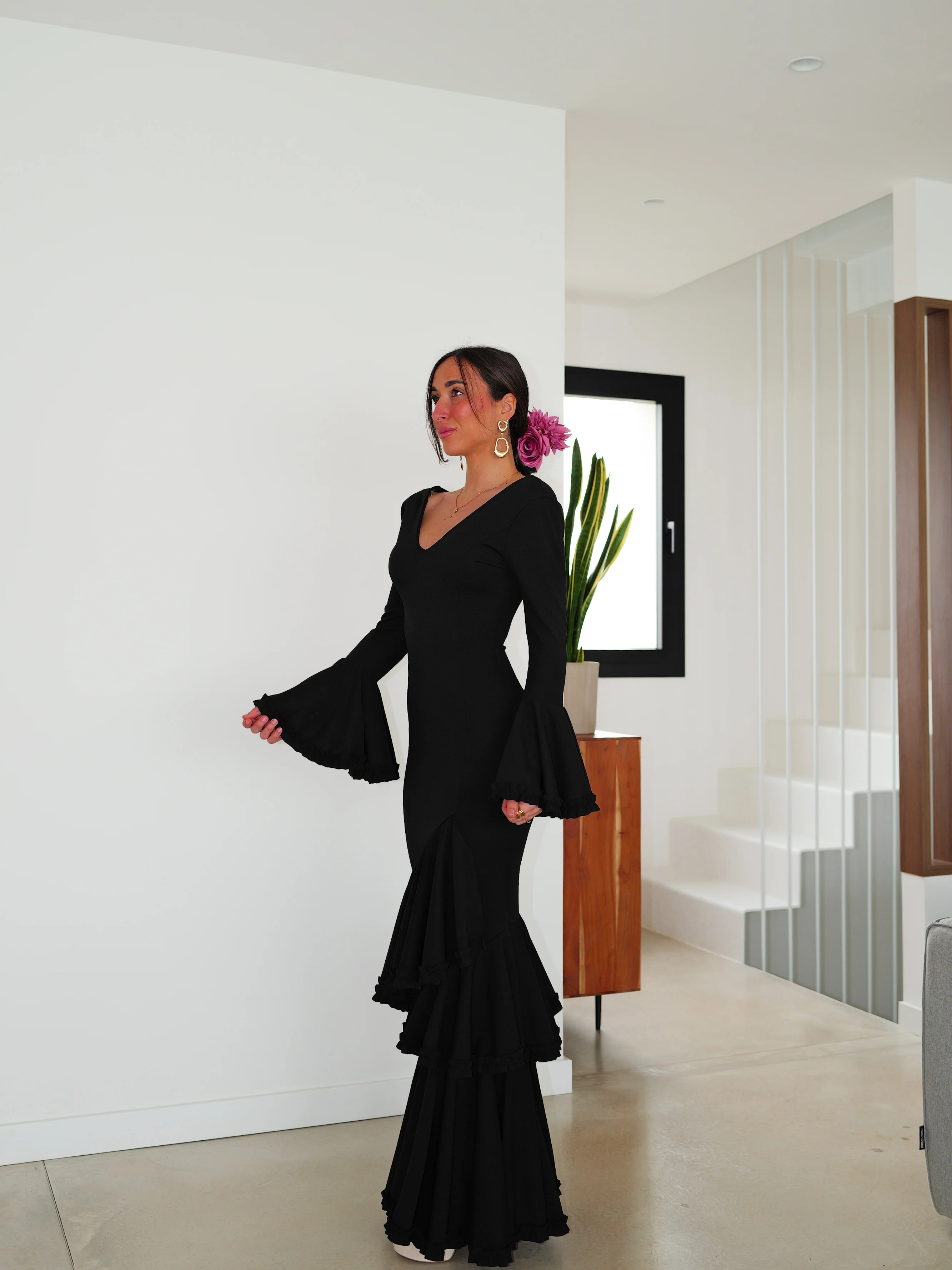 Traje flamenca asimétrico negro - Image 6