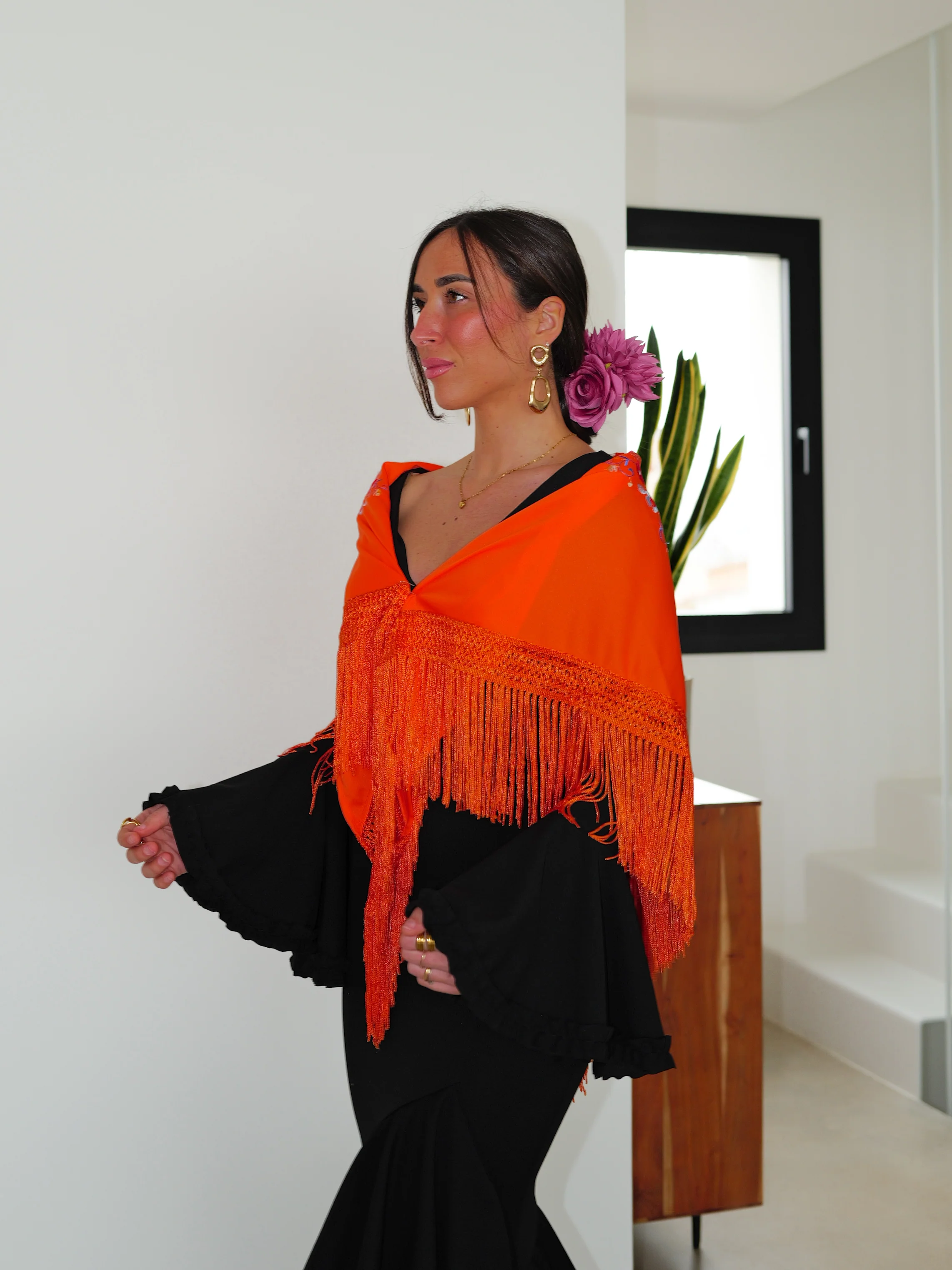 Traje flamenca asimétrico negro - Image 9