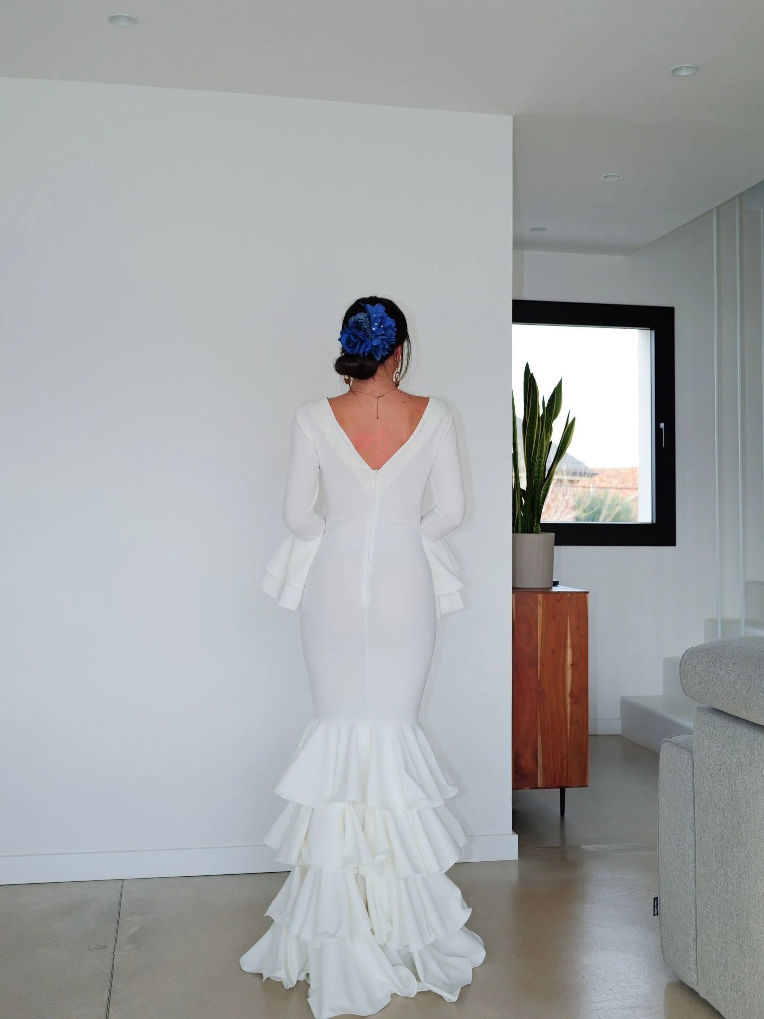 Traje flamenca volantes blanco - Image 8
