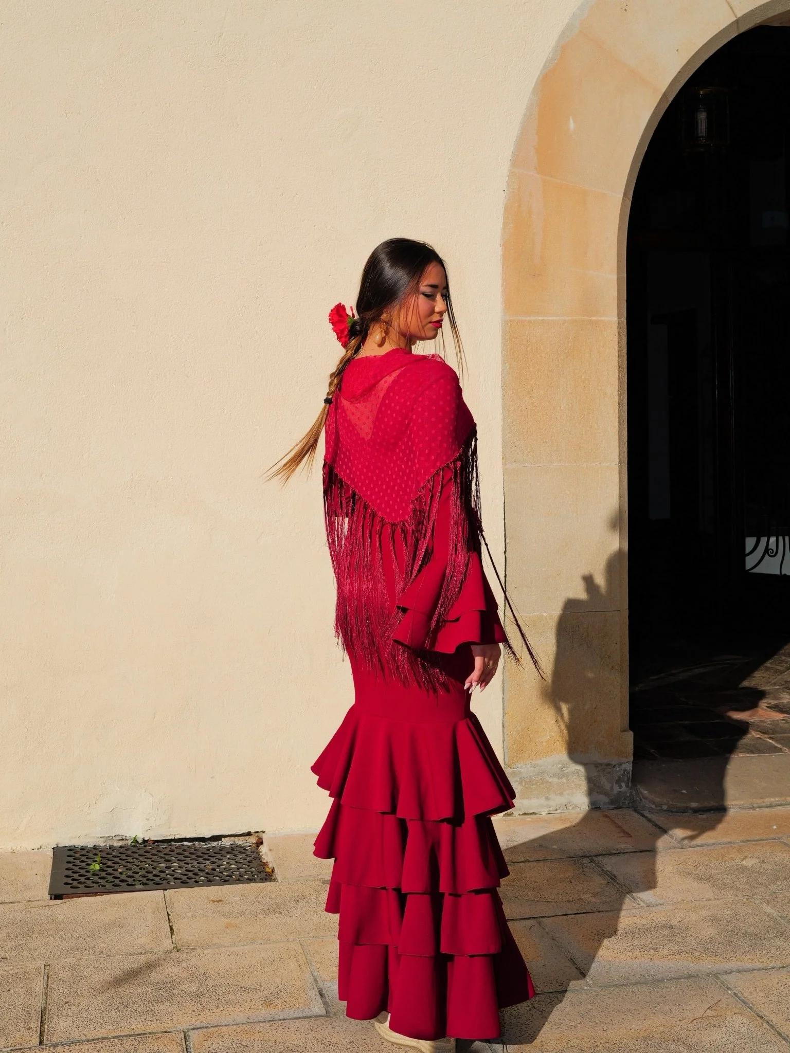 Traje flamenca volantes burdeos - Image 4