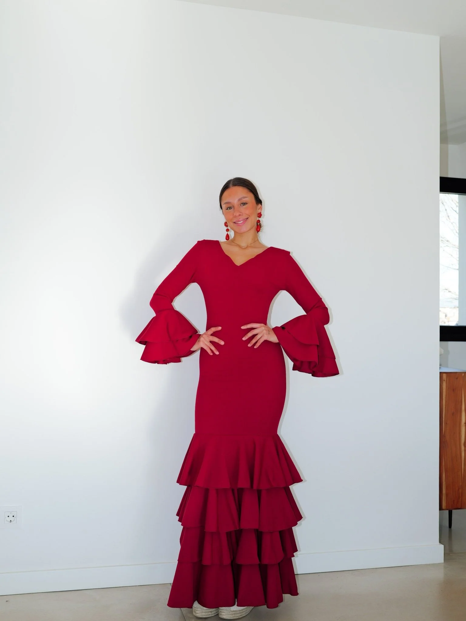 Traje flamenca volantes burdeos - Image 5