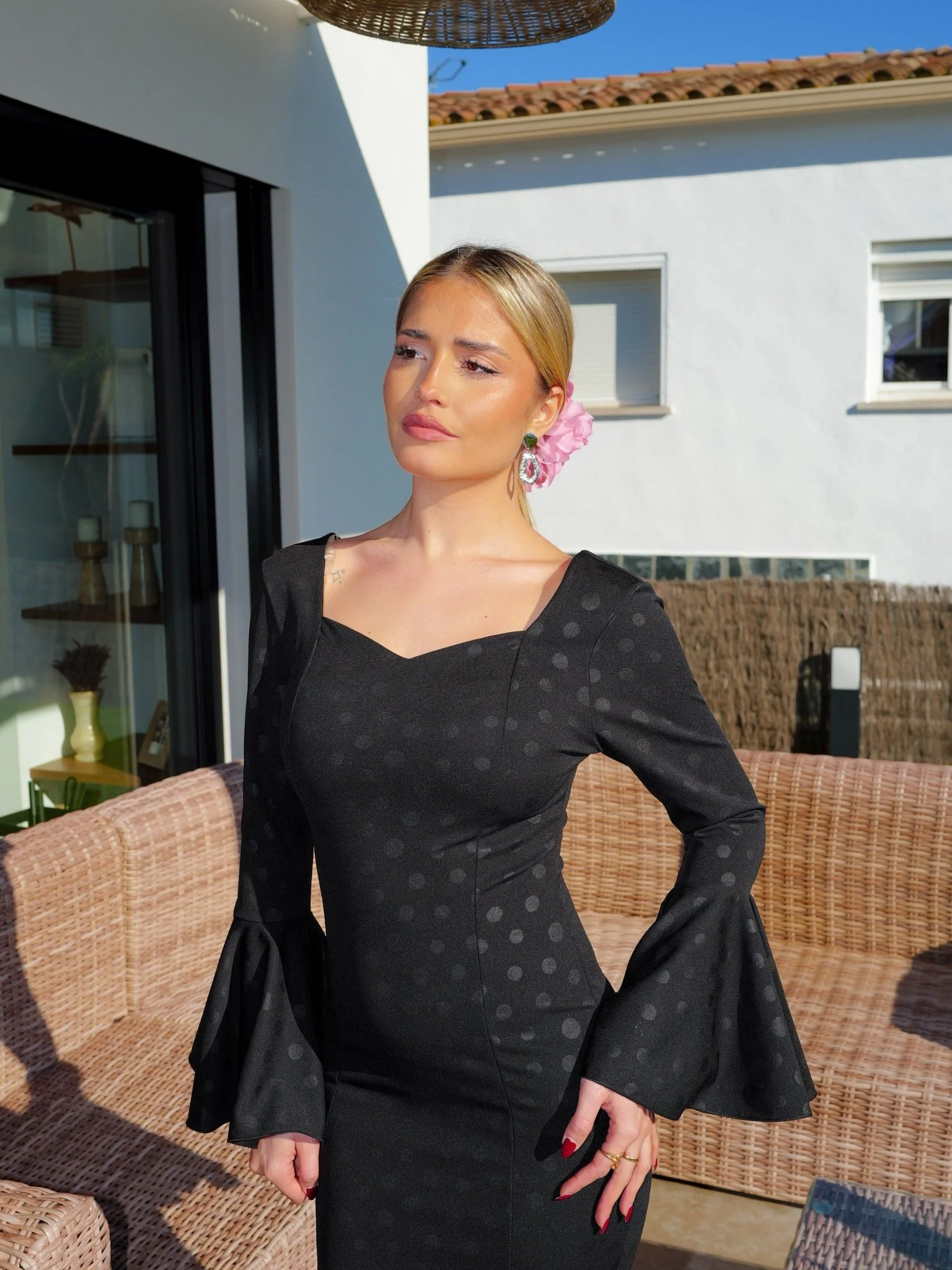 Traje flamenca volantes lunares negro - Image 5