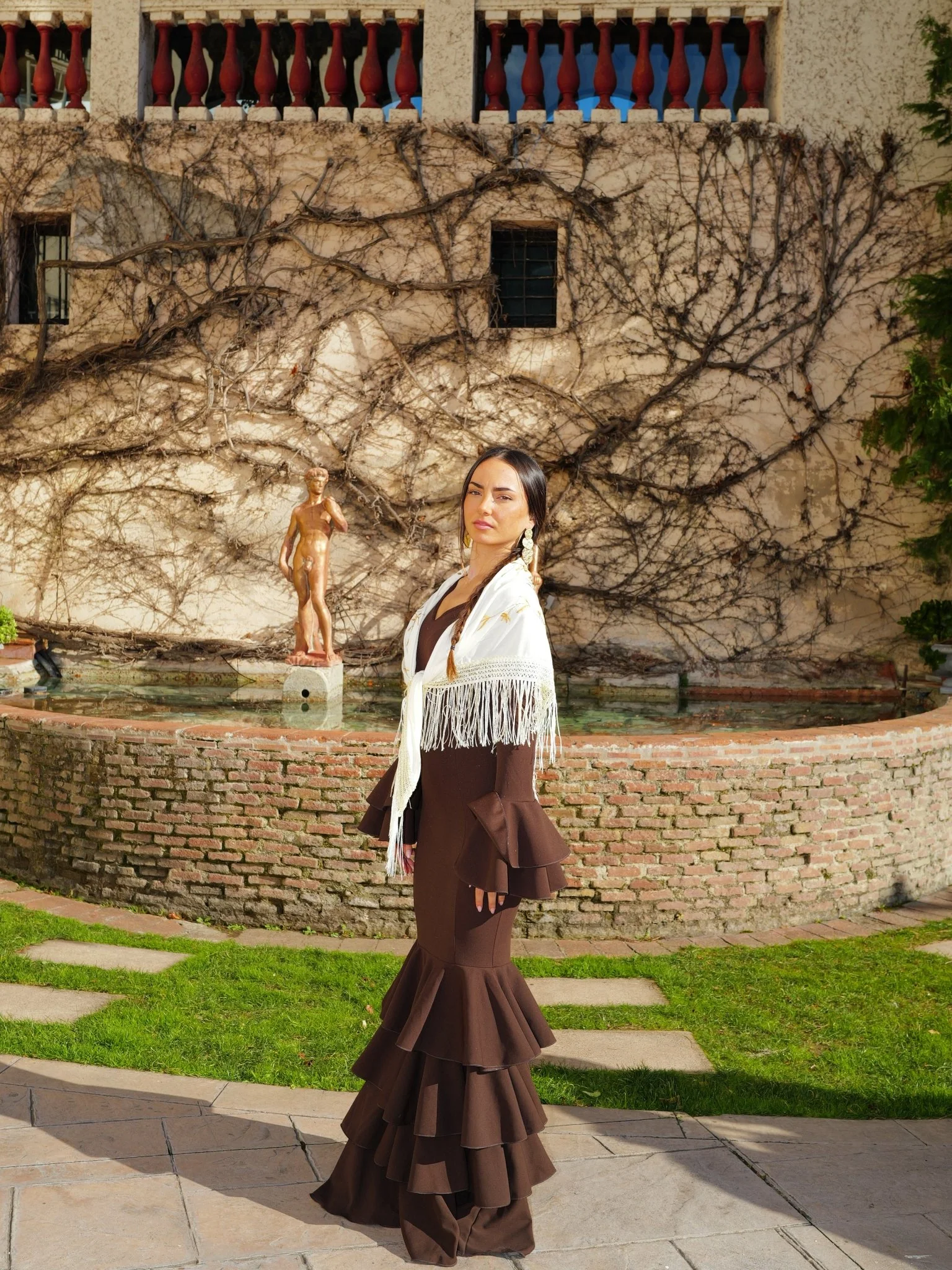 Traje flamenca volantes marrón - Image 2