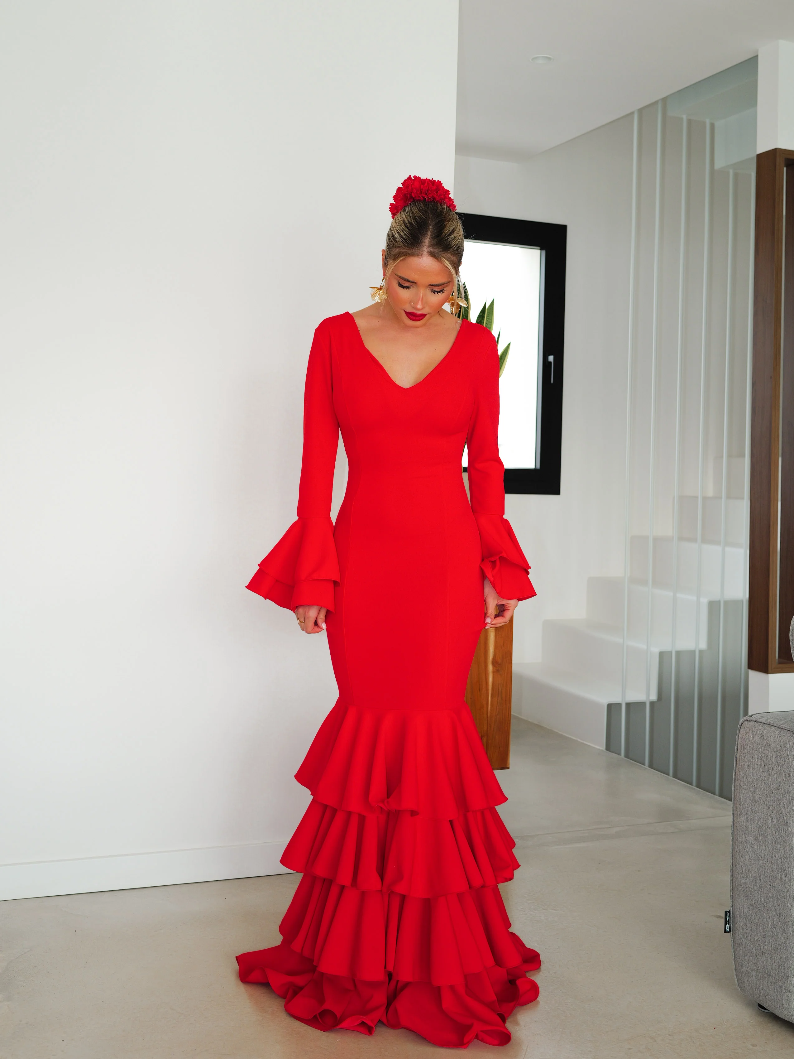 Traje flamenca volantes rojo - Image 10