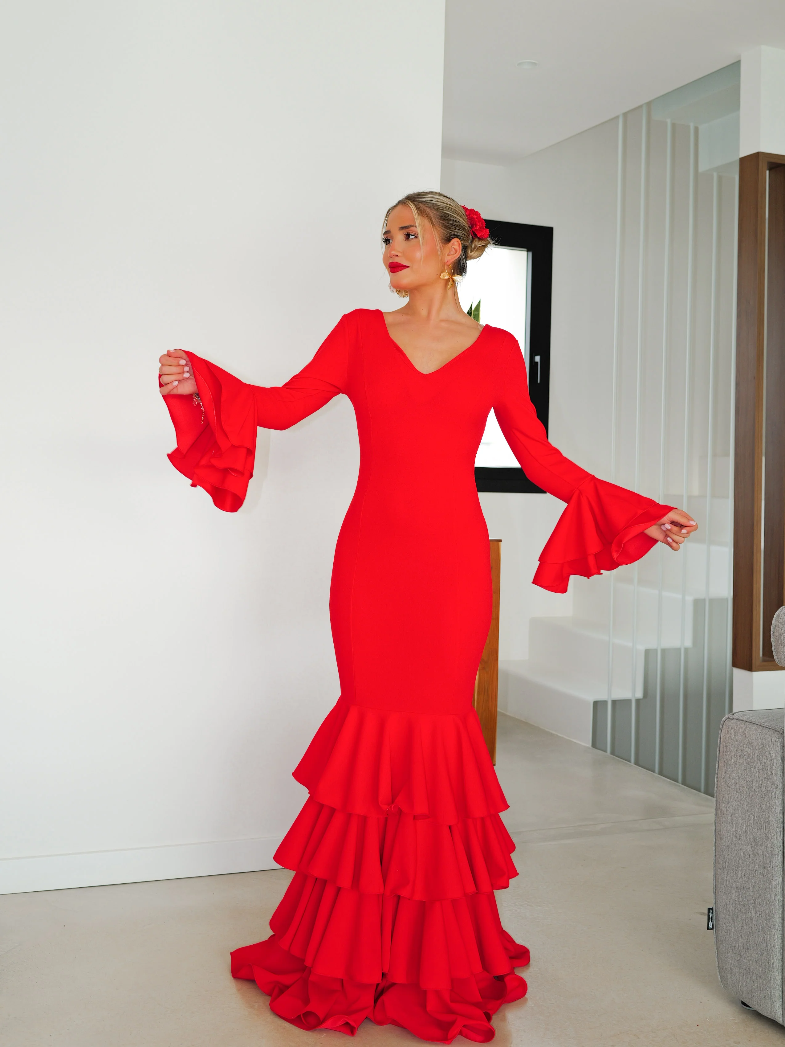 Traje flamenca volantes rojo - Image 9