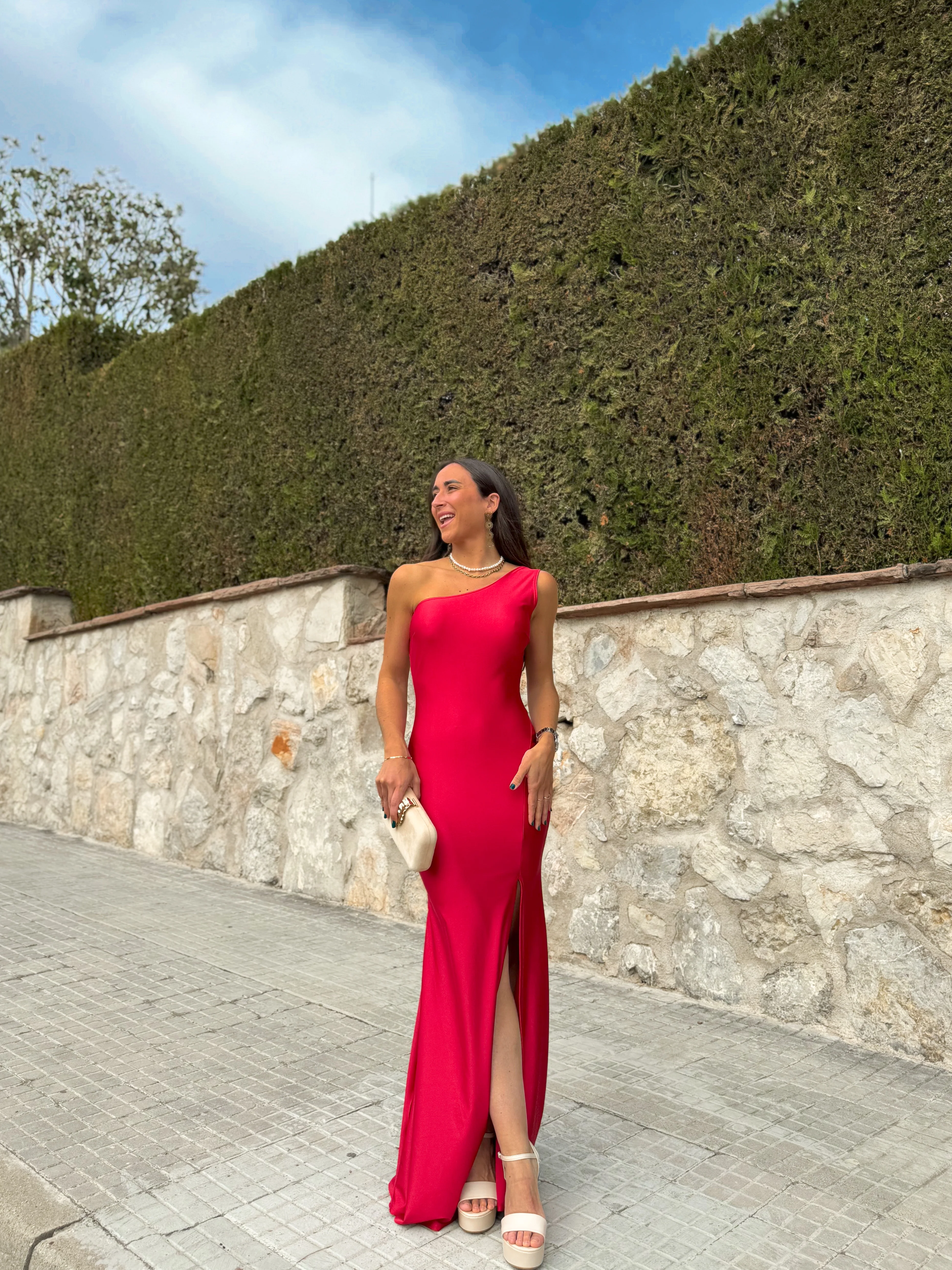 Vestido asim espalda nudo rojo - Image 3
