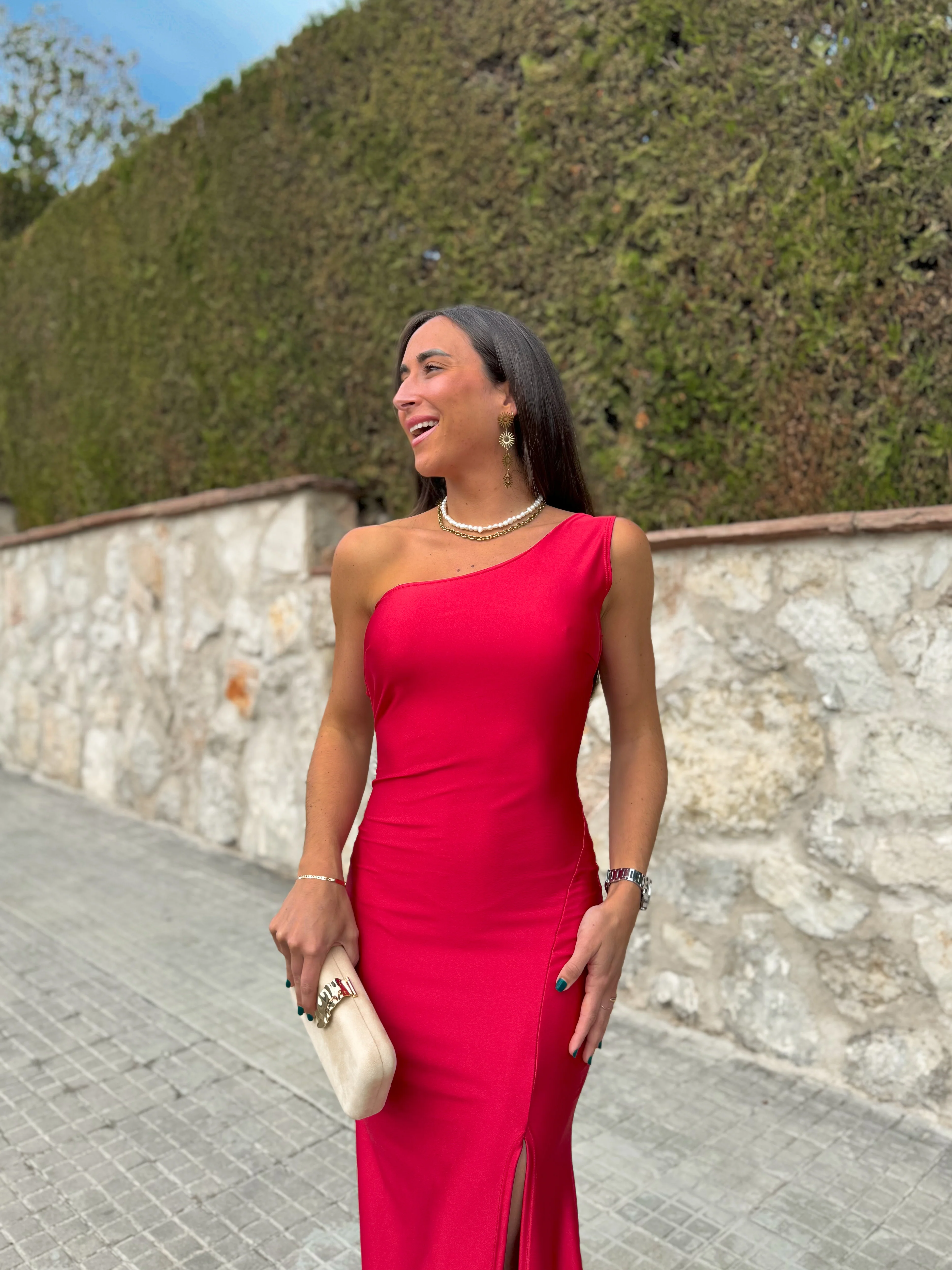 Vestido asim espalda nudo rojo - Image 7