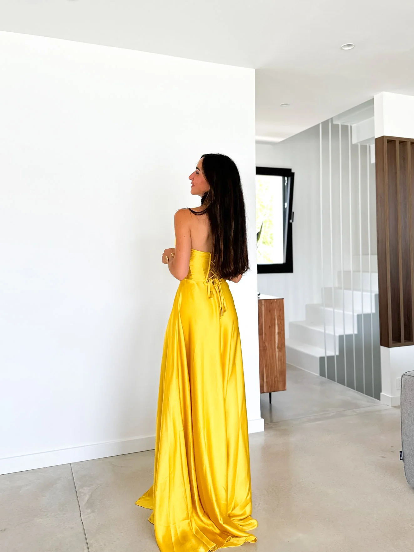 Vestido corse palabra amarillo - Image 2