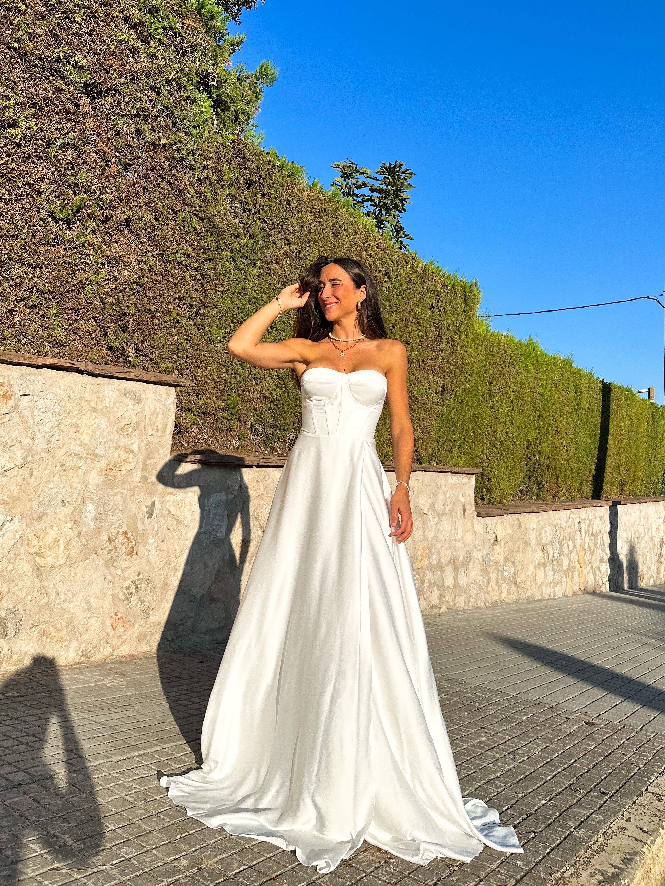 Vestido corse palabra blanco - Image 3