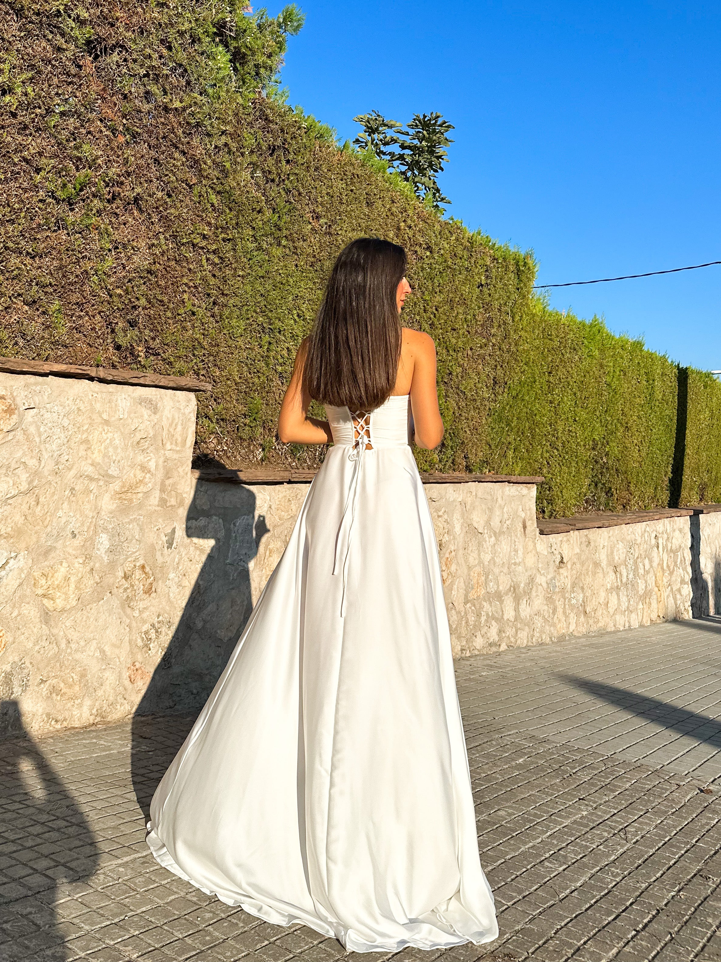 Vestido corse palabra blanco - Image 7