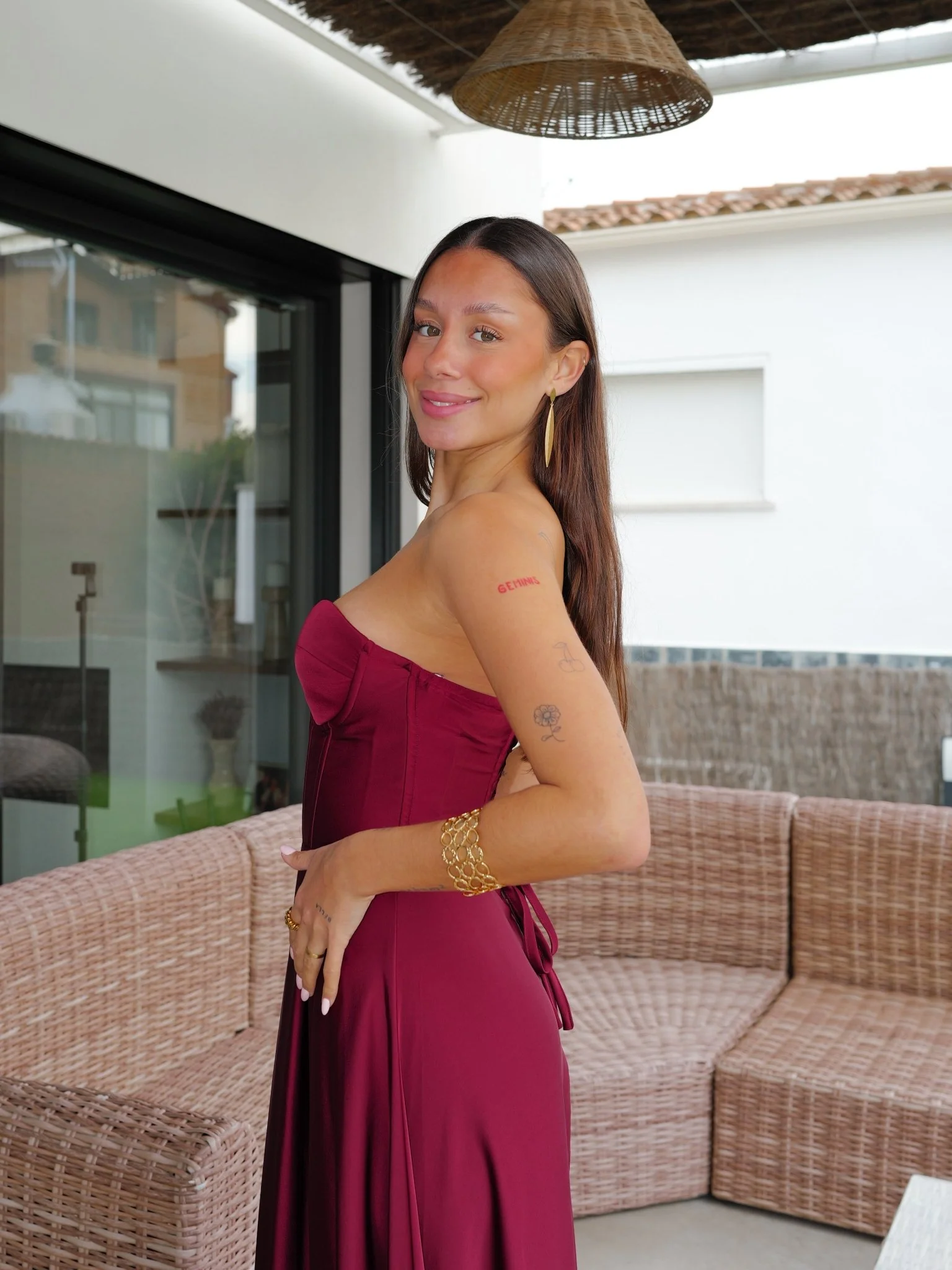 Vestido corse palabra burdeos - Image 6