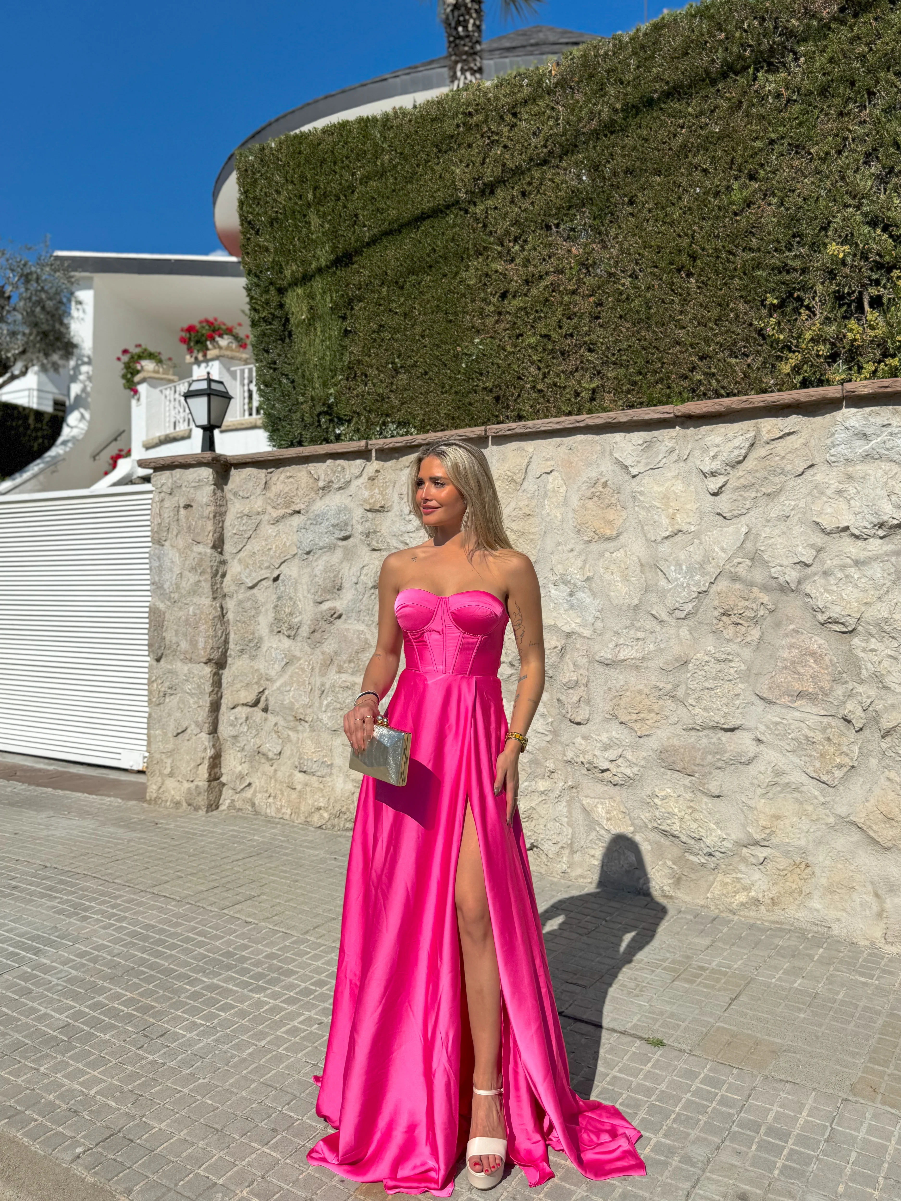 Vestido corse palabra fucsia - Image 2