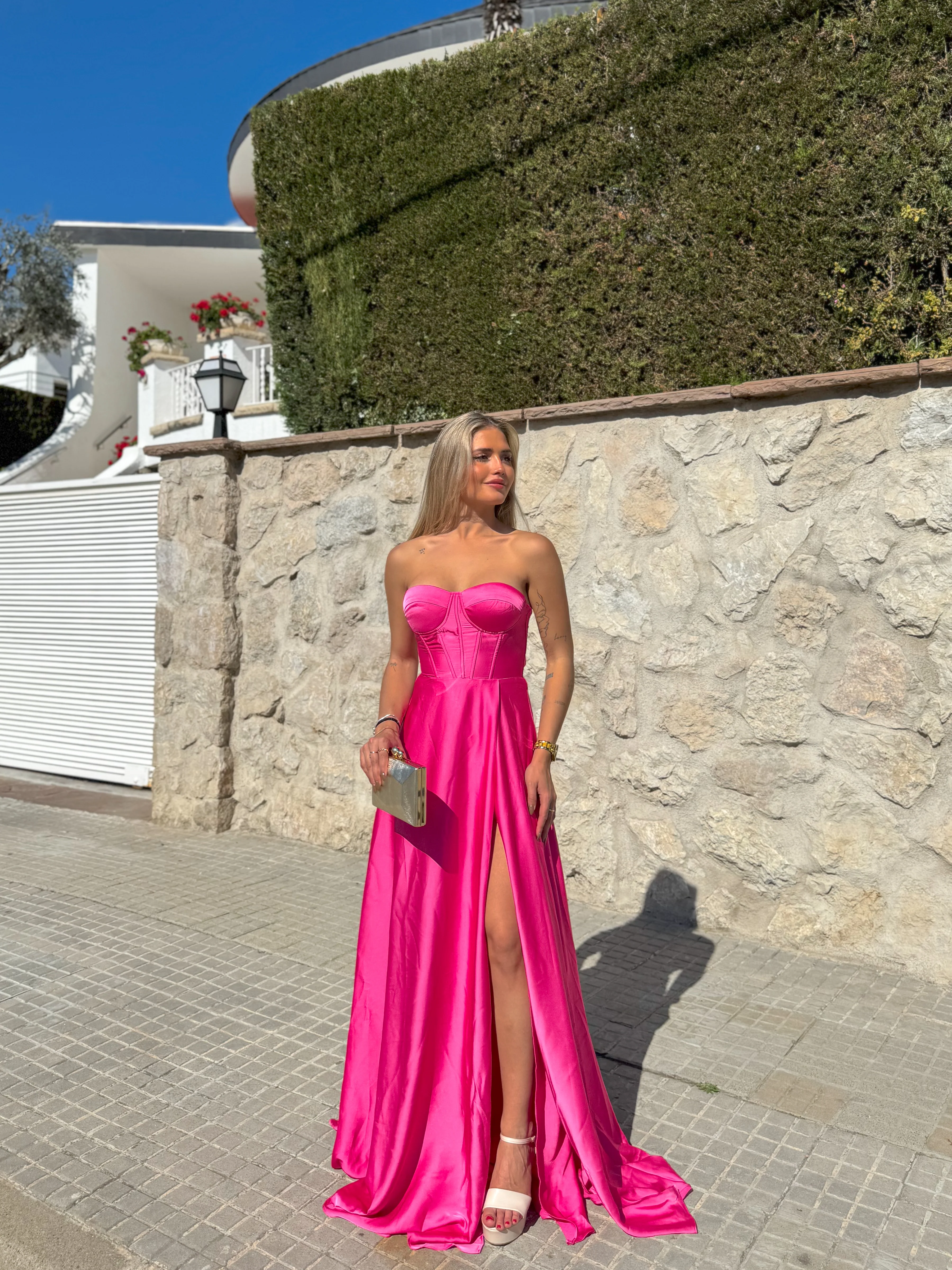 Vestido corse palabra fucsia - Image 3