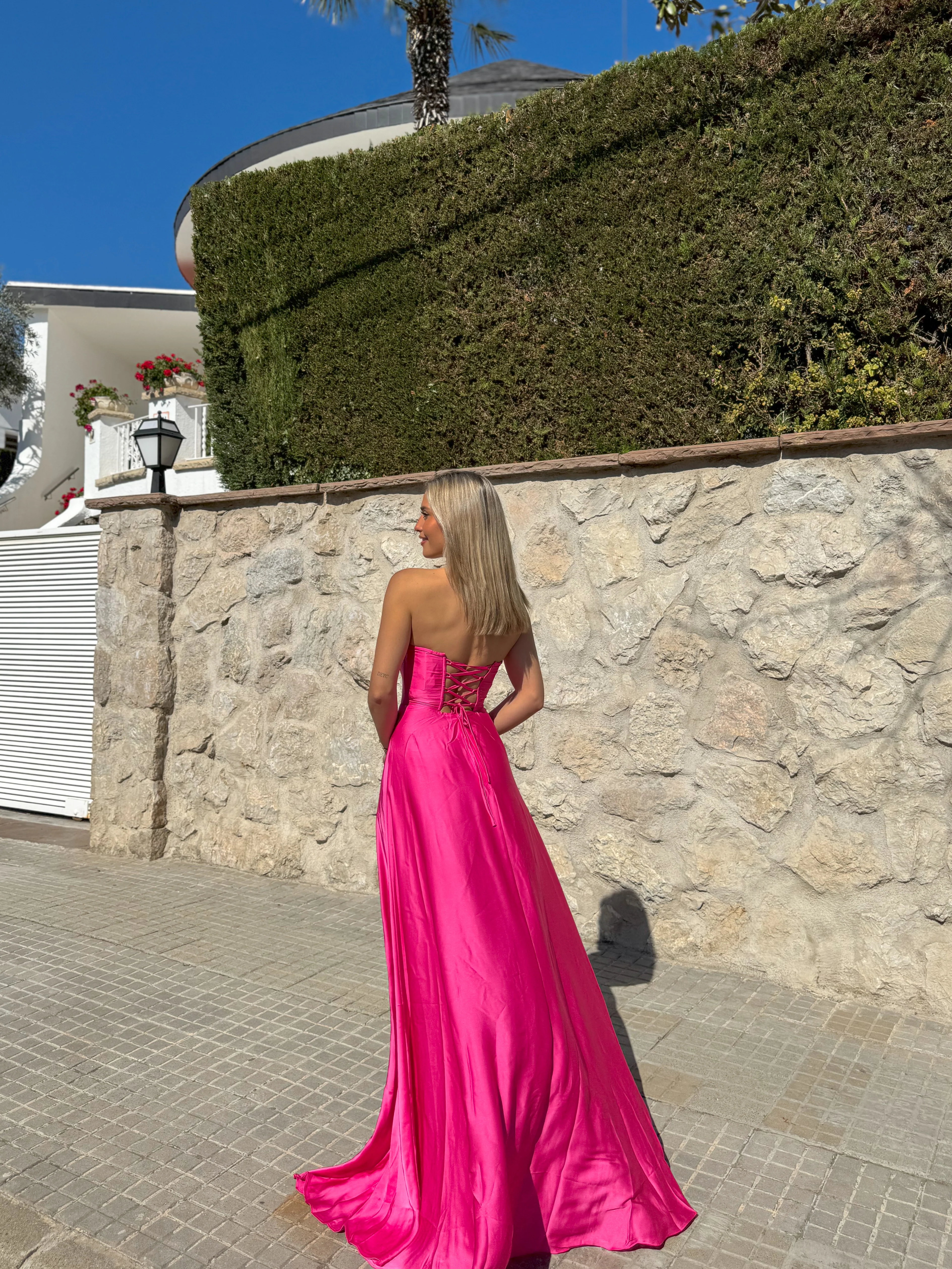 Vestido corse palabra fucsia - Image 6