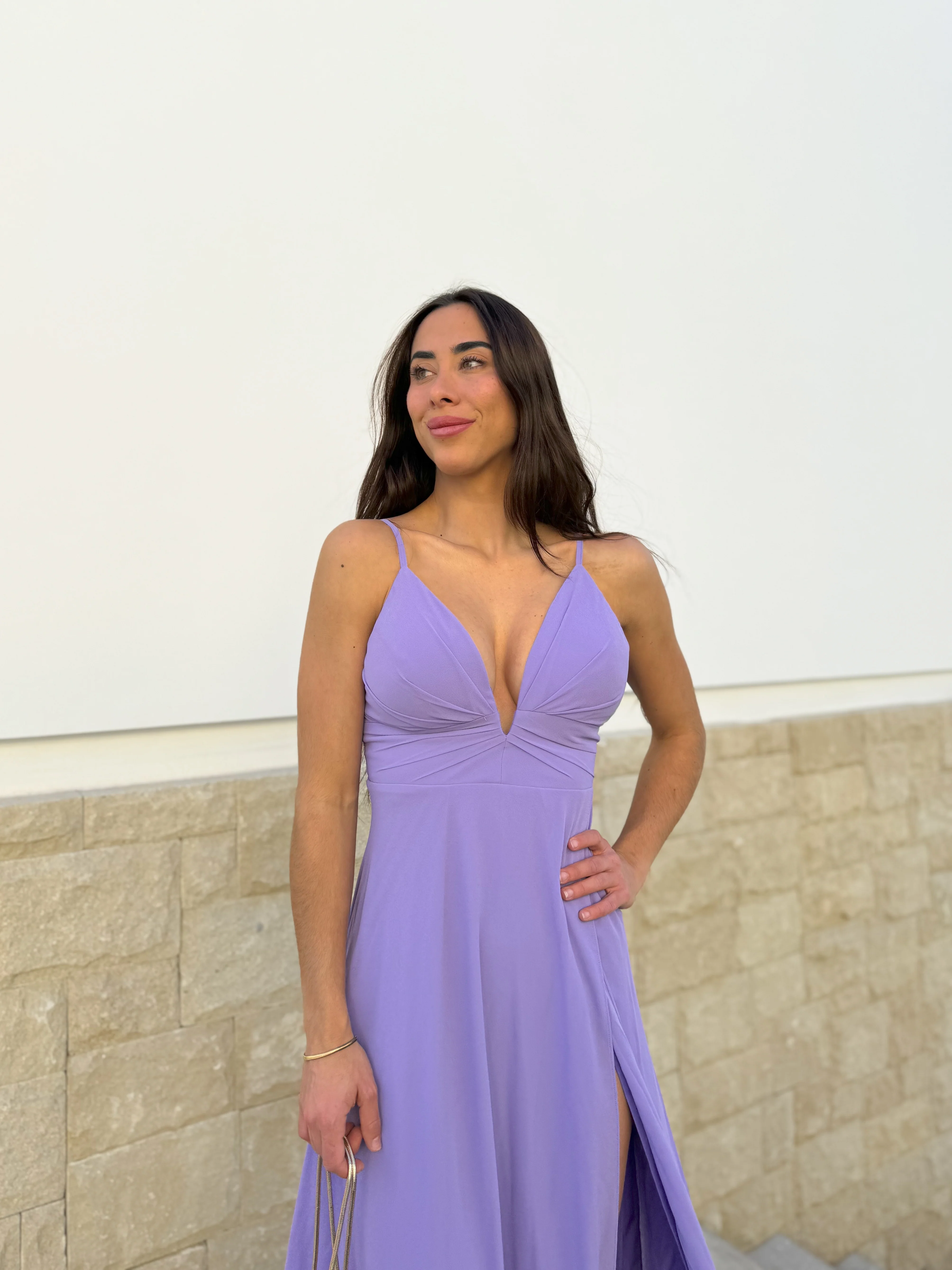 Vestido crepe pico lila - Image 6