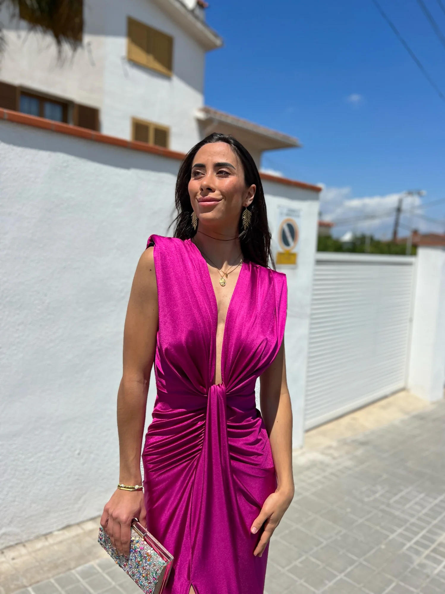 Vestido escote lazo amarena - Image 4