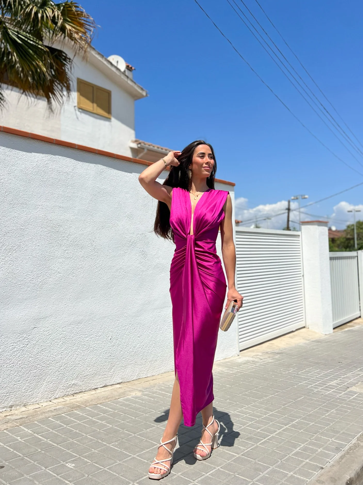 Vestido escote lazo amarena - Image 7